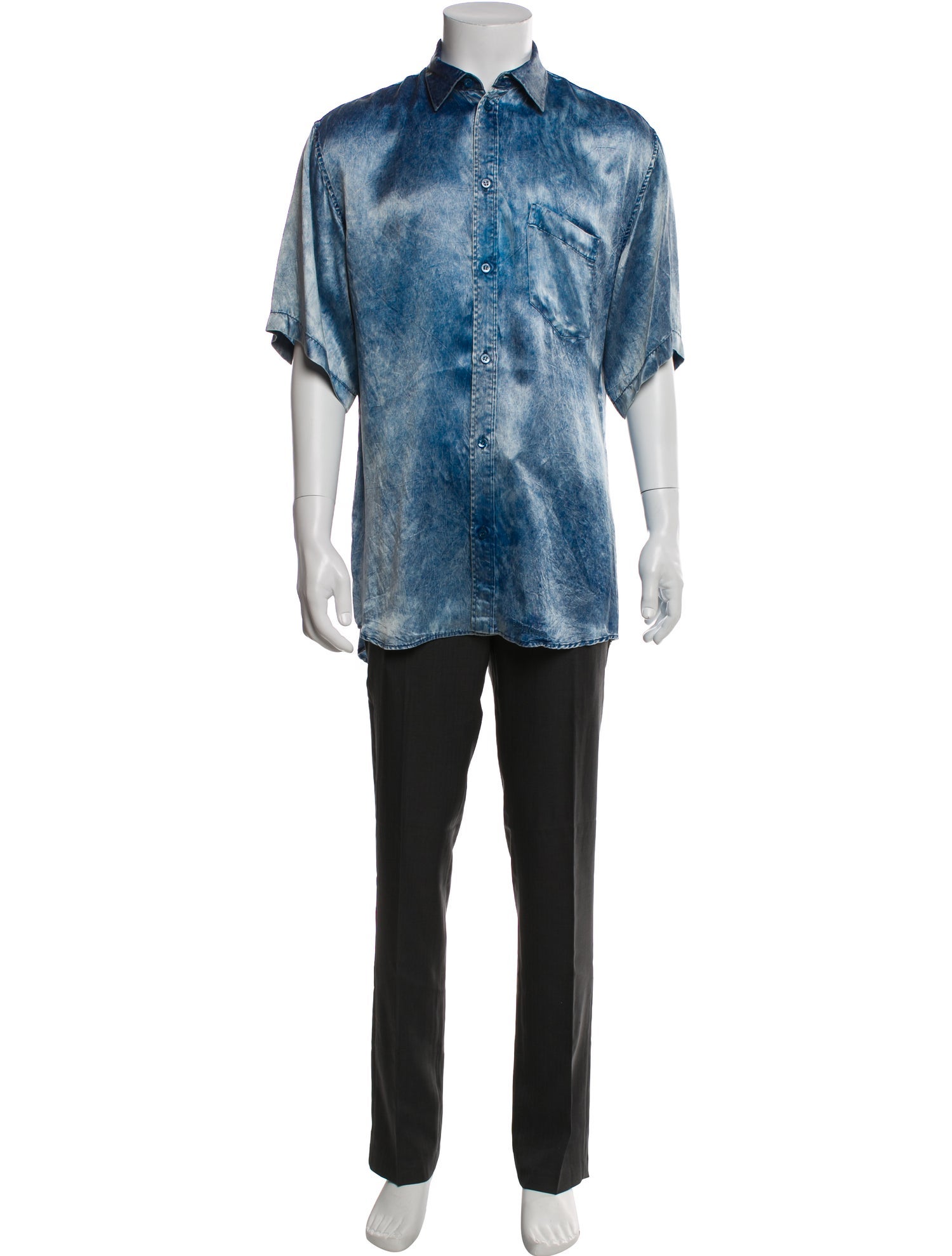 Balenciaga 2019 Tie-Dye Print Denim Shirt w/ Tags
