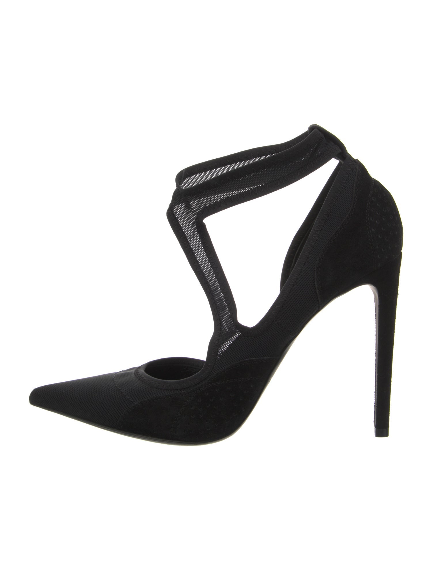 Balenciaga Suede Mesh Accents Pumps