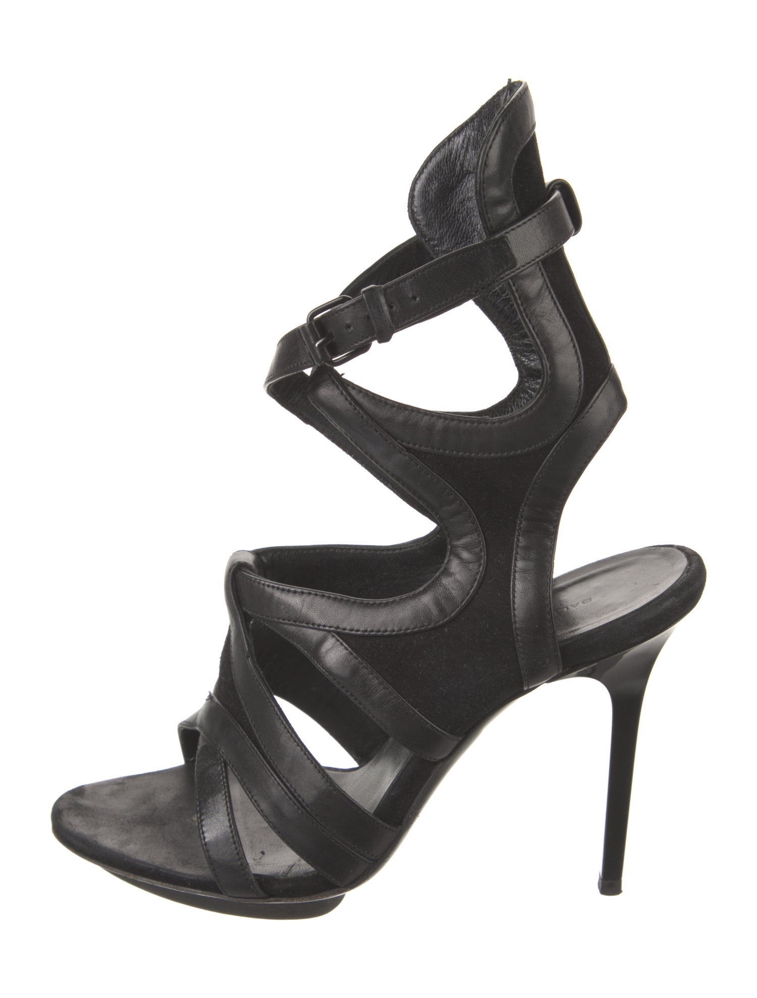 Balenciaga Leather Leather Trim Embellishment Gladiator Sandals