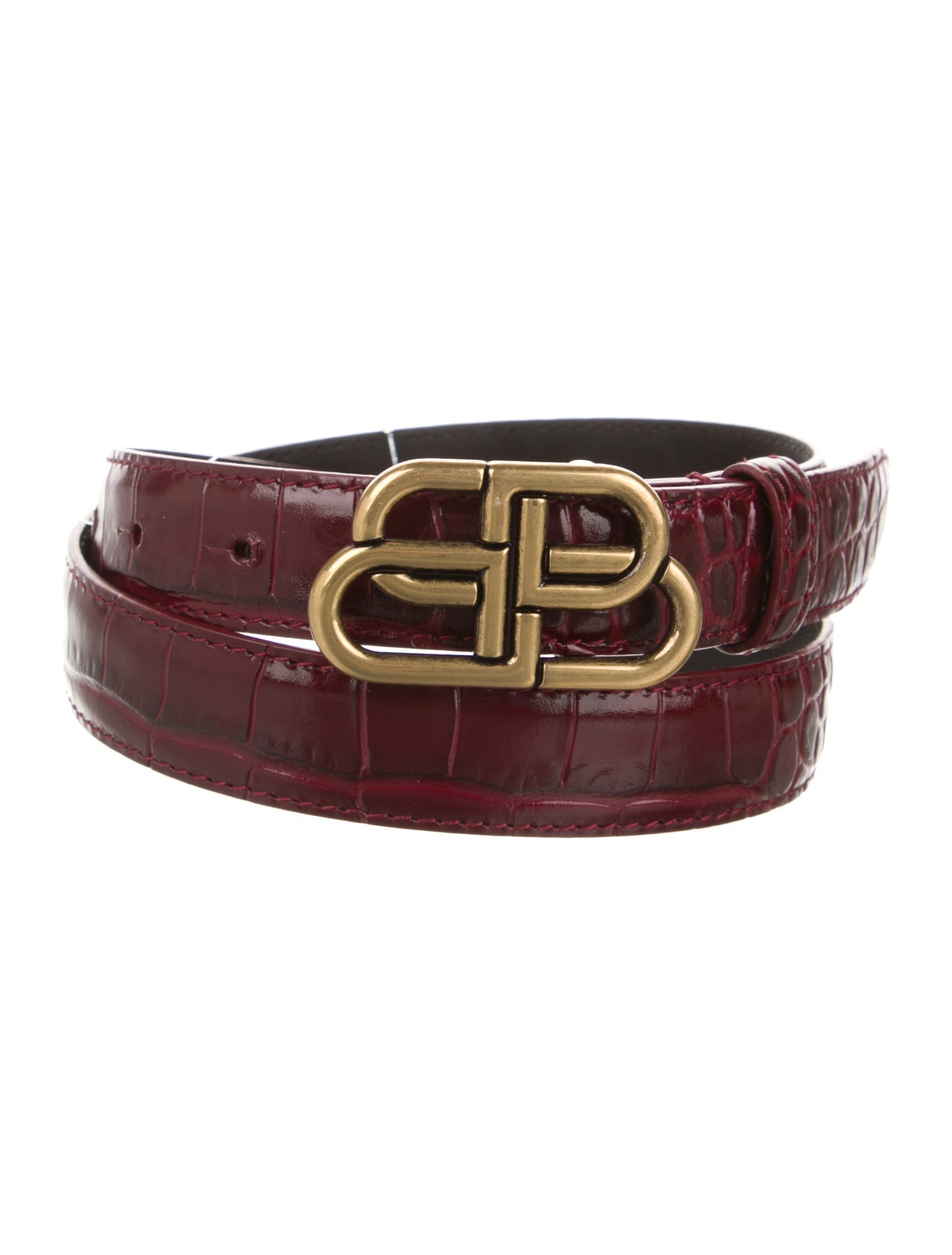 Balenciaga Skinny Crocodile Belt