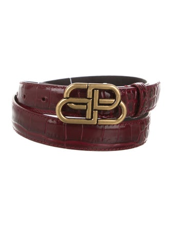 Balenciaga Skinny Crocodile Belt