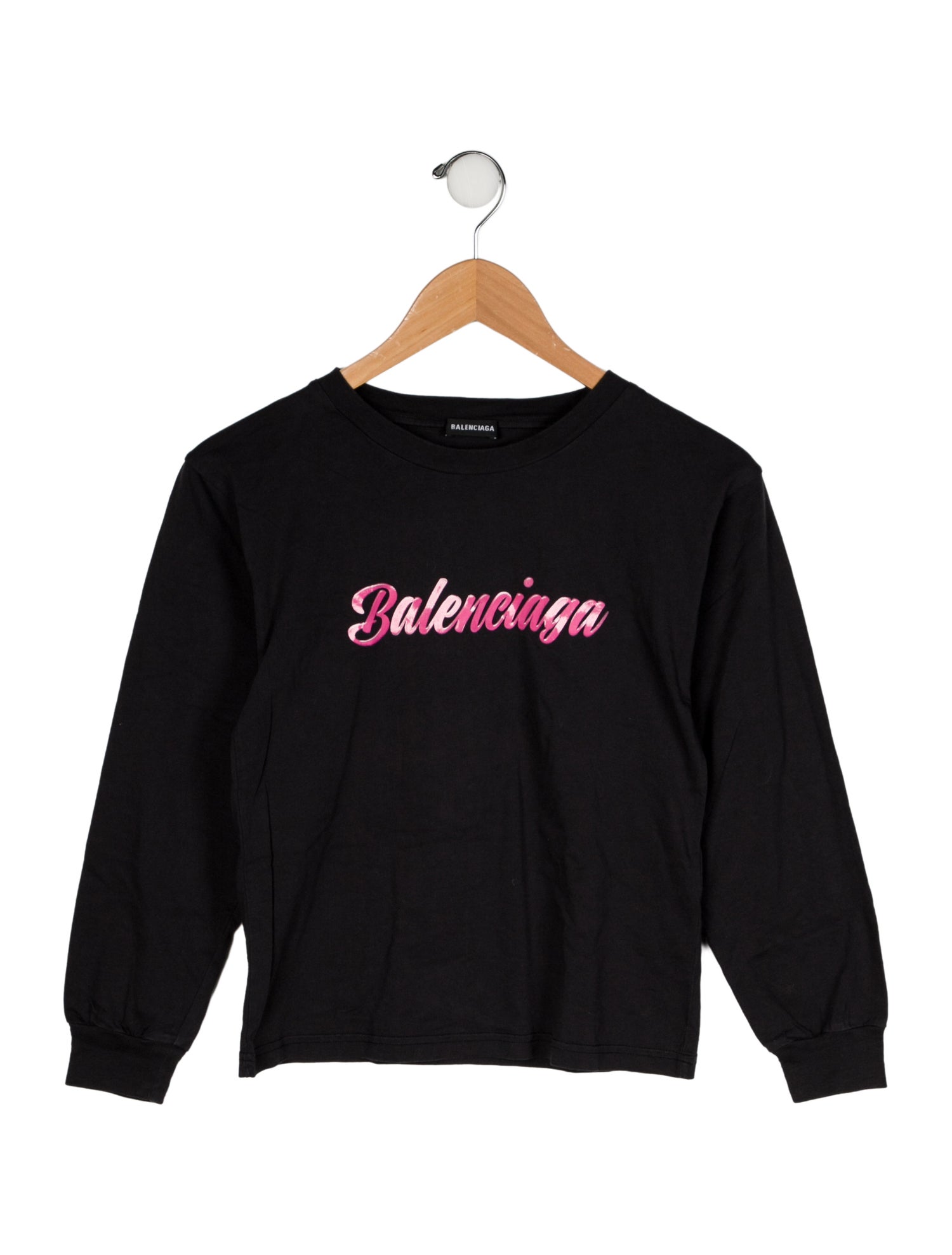 Balenciaga Girls' Logo Printed Long Sleeve Top