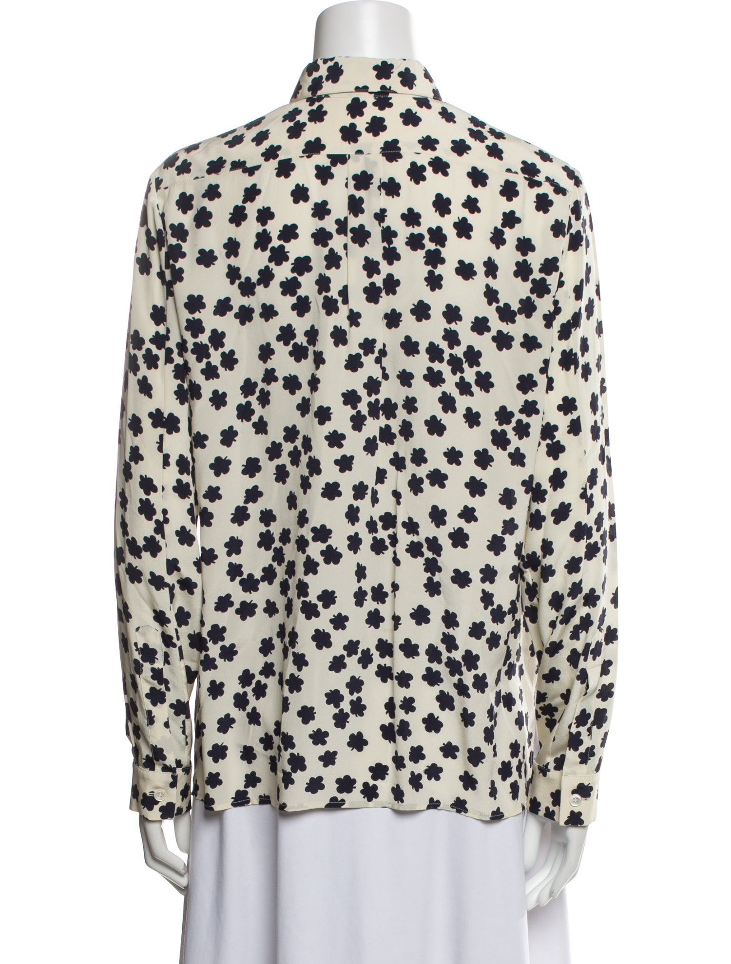 Balenciaga Printed Mock Neck Button-Up Top