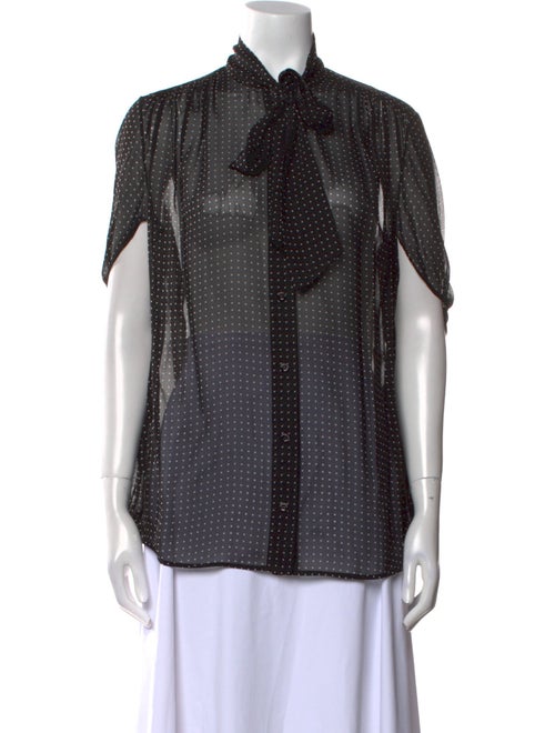 Balenciaga 2018 Polka Dot Print Button-Up Top