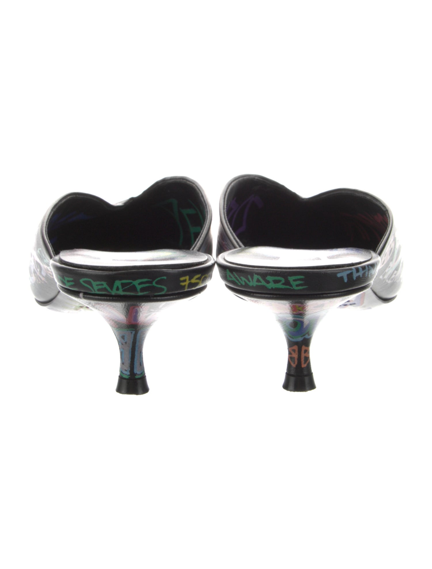 Balenciaga Leather Printed Mules