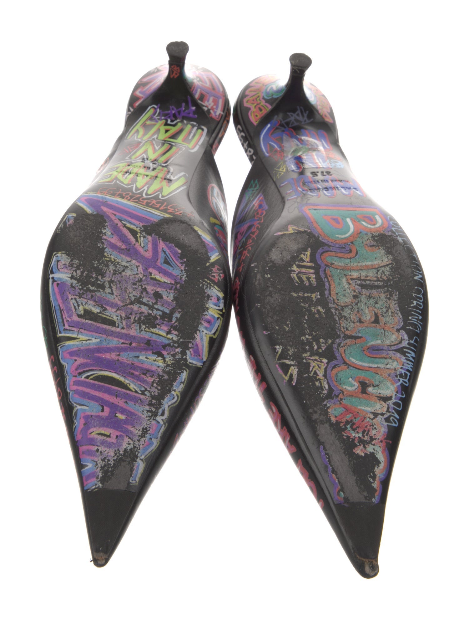 Balenciaga Leather Printed Mules