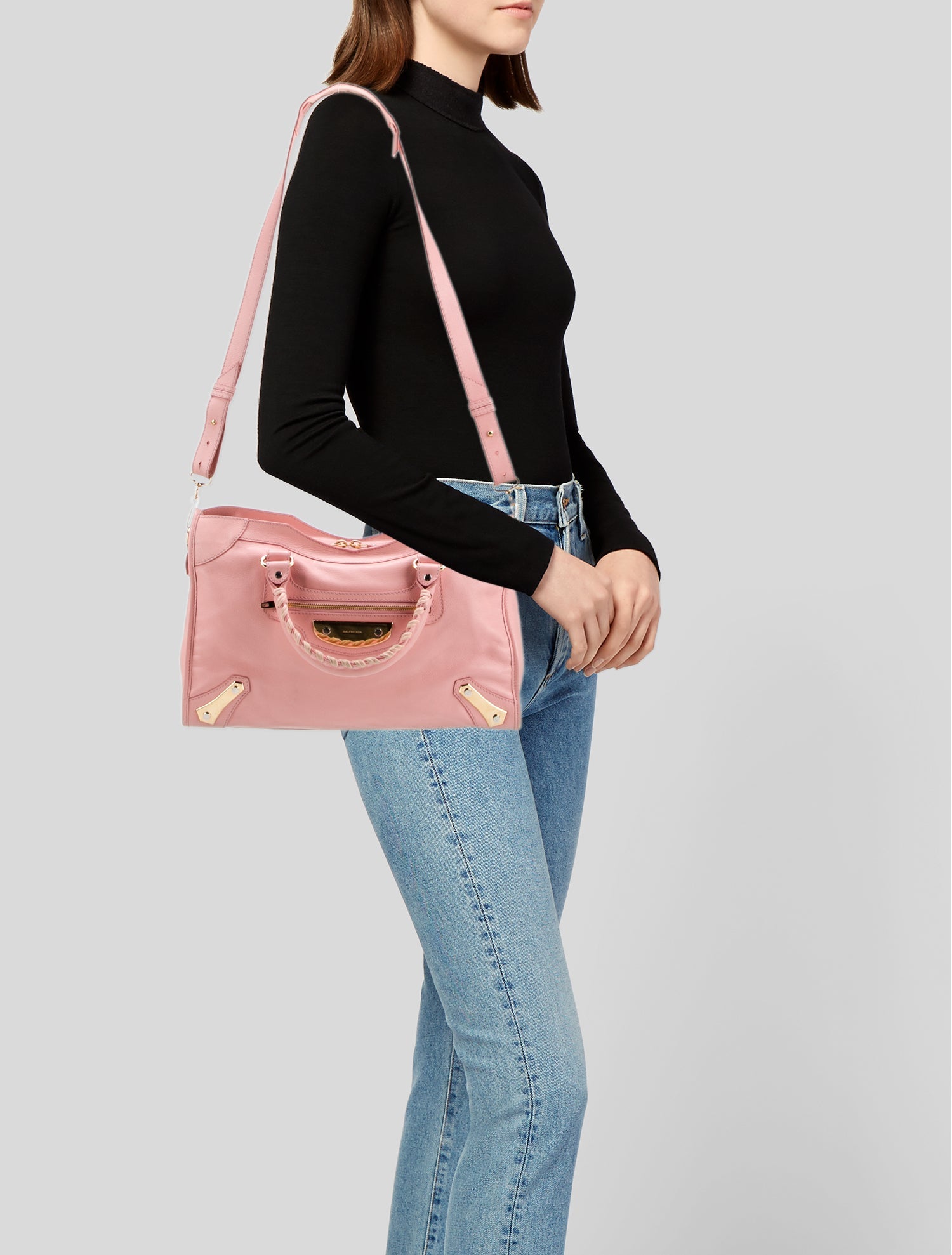 Balenciaga Leather Balenciage Rose Bonbon Medium