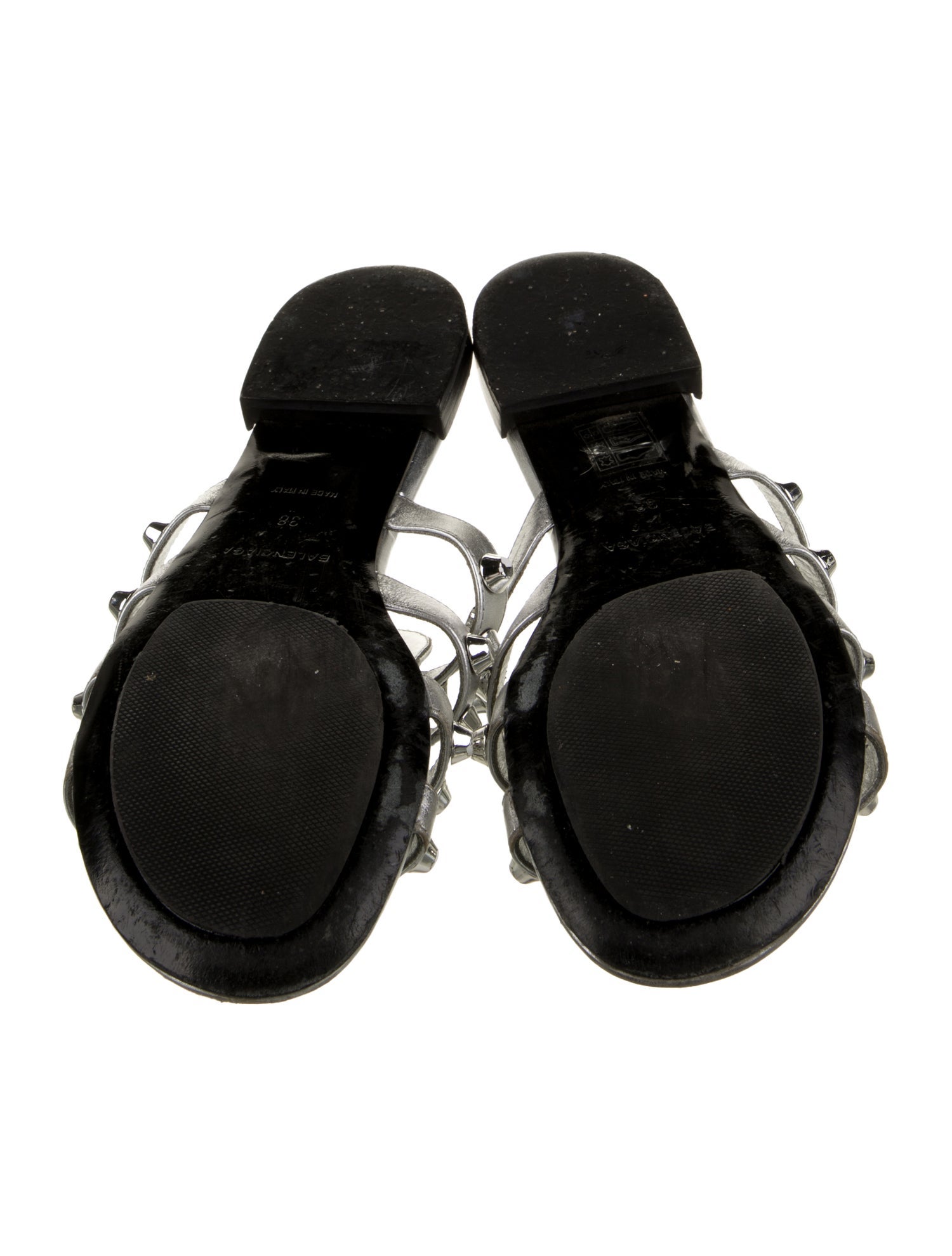 Balenciaga Leather Studded Accents Mules