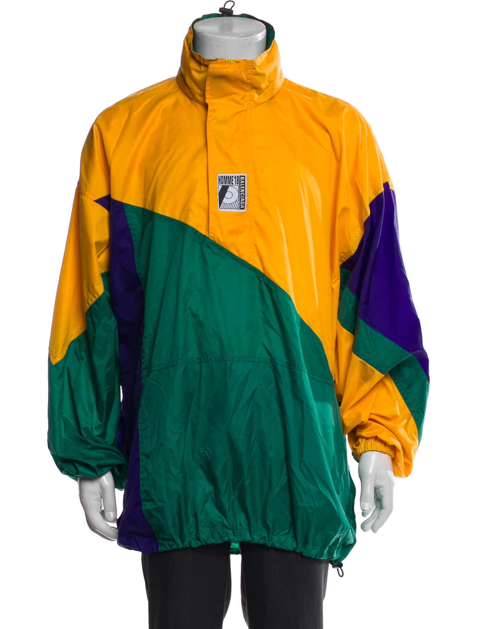 Balenciaga 2018 Colorblock Pattern Windbreaker