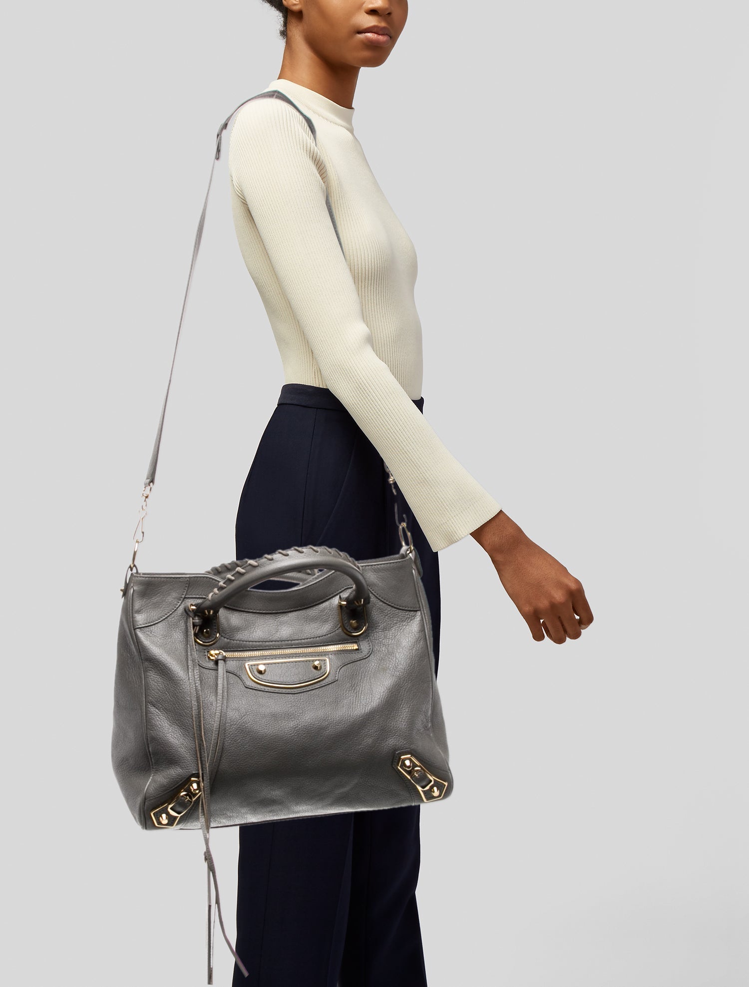 Balenciaga Leather Velo bag Large