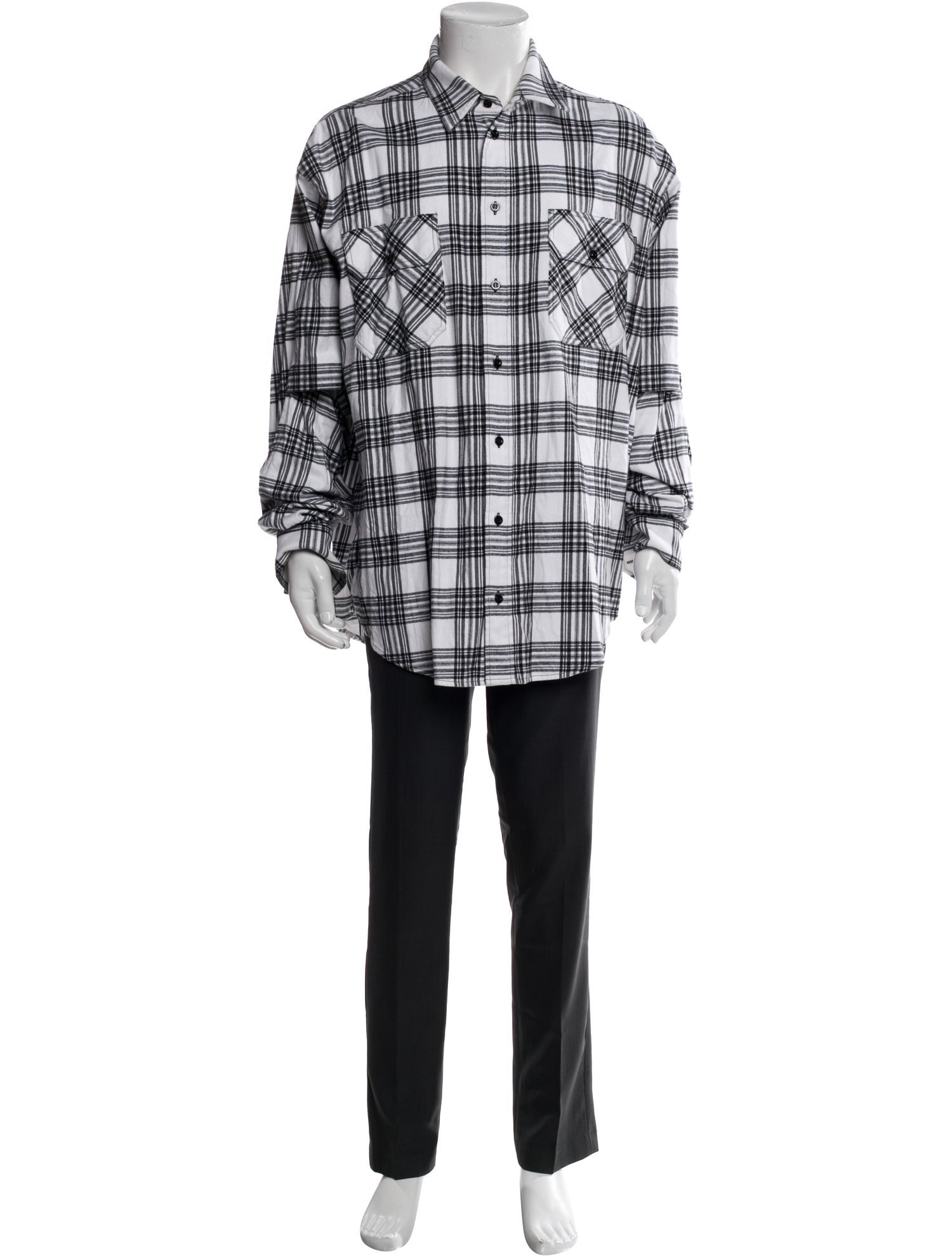 Balenciaga 2019 Plaid Print Shirt