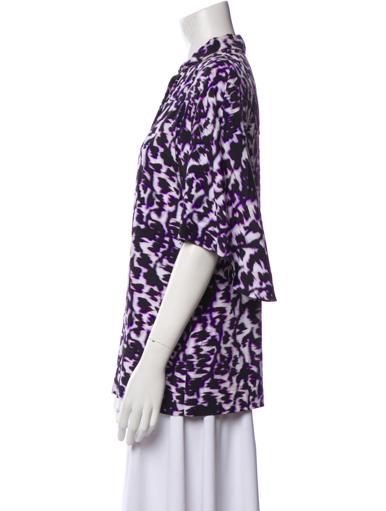 Balenciaga 2013 Silk Button-Up Top