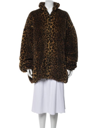 Balenciaga 2021 Animal Print Faux Fur Jacket