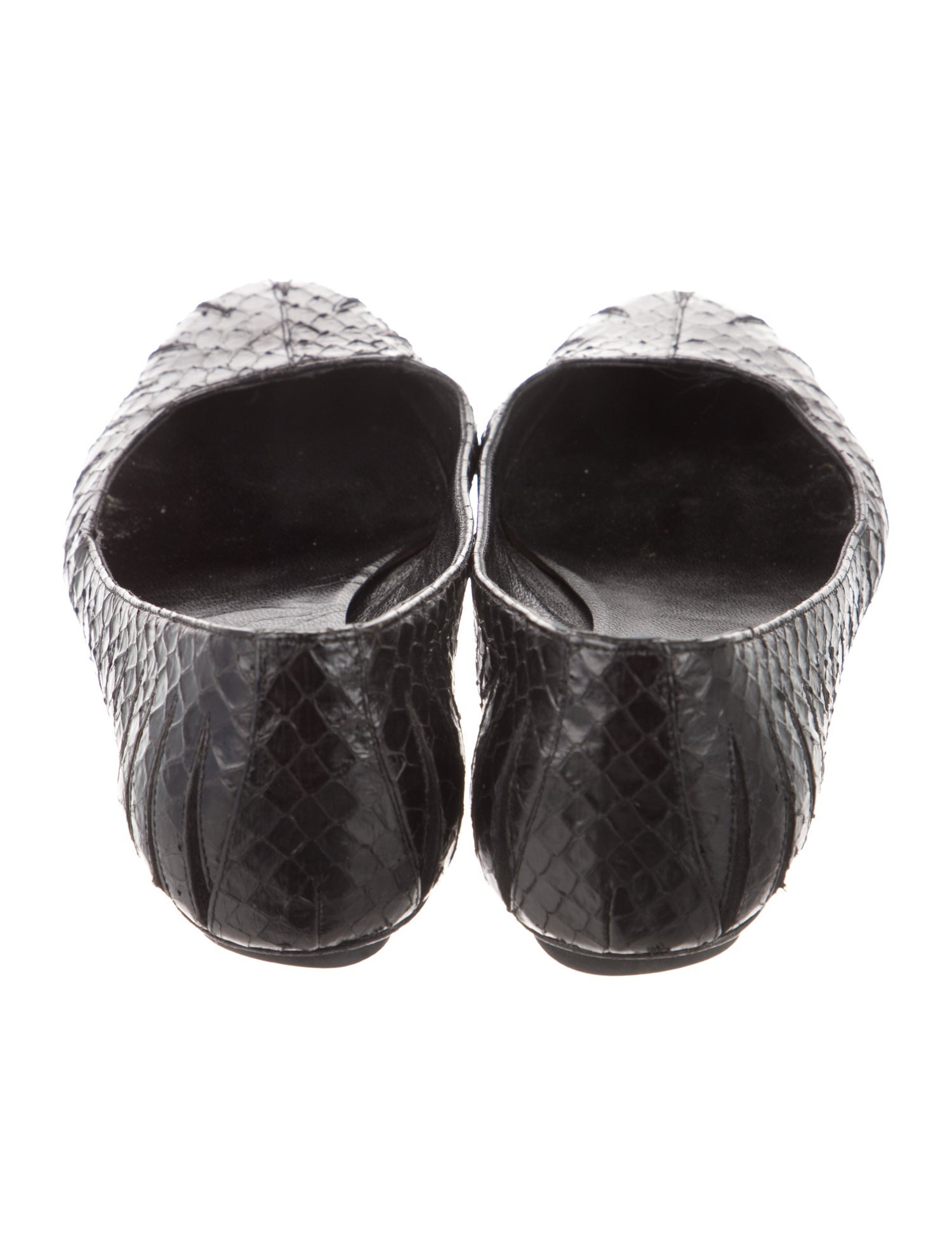 Balenciaga Snakeskin Studded Accents Ballet Flats