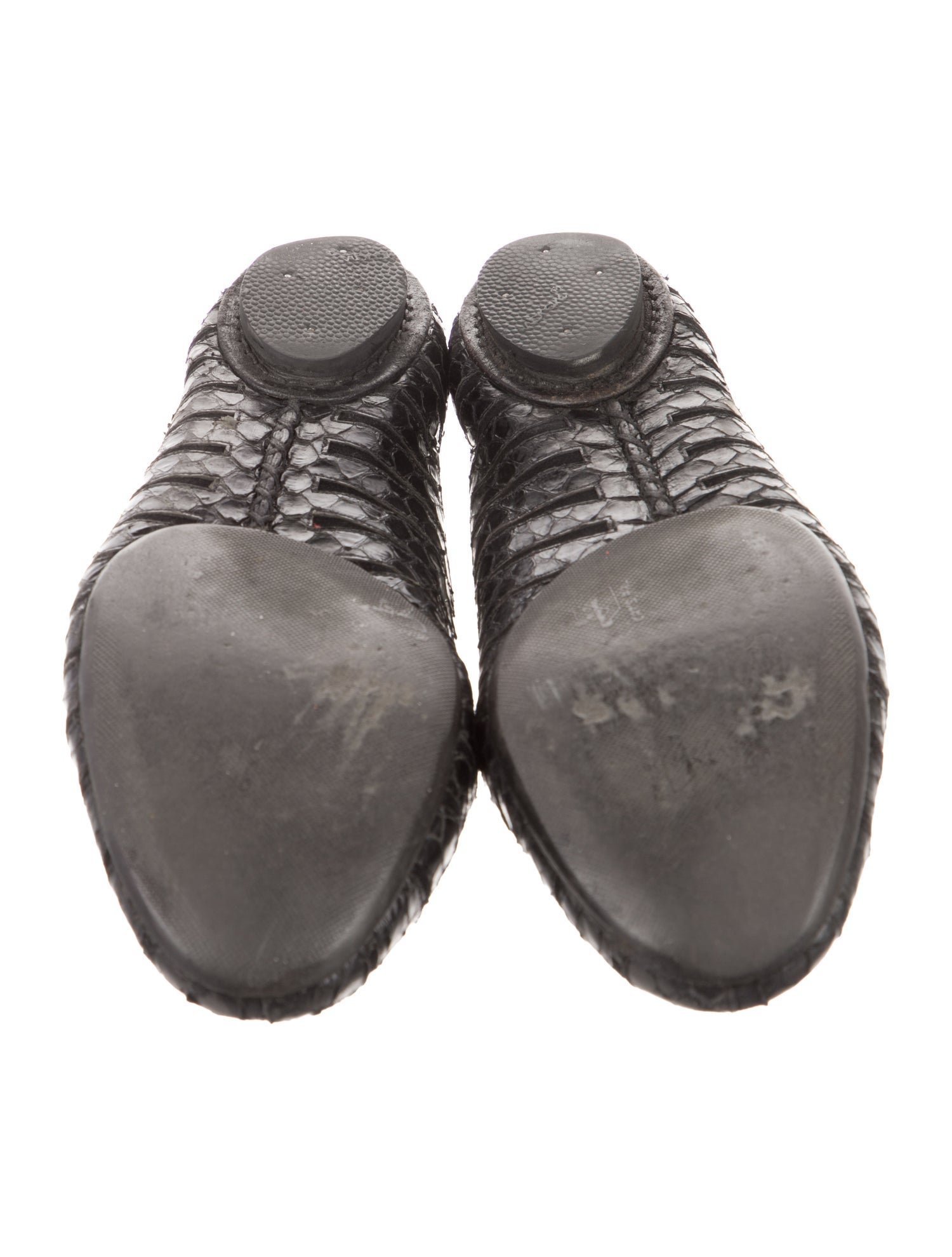 Balenciaga Snakeskin Studded Accents Ballet Flats