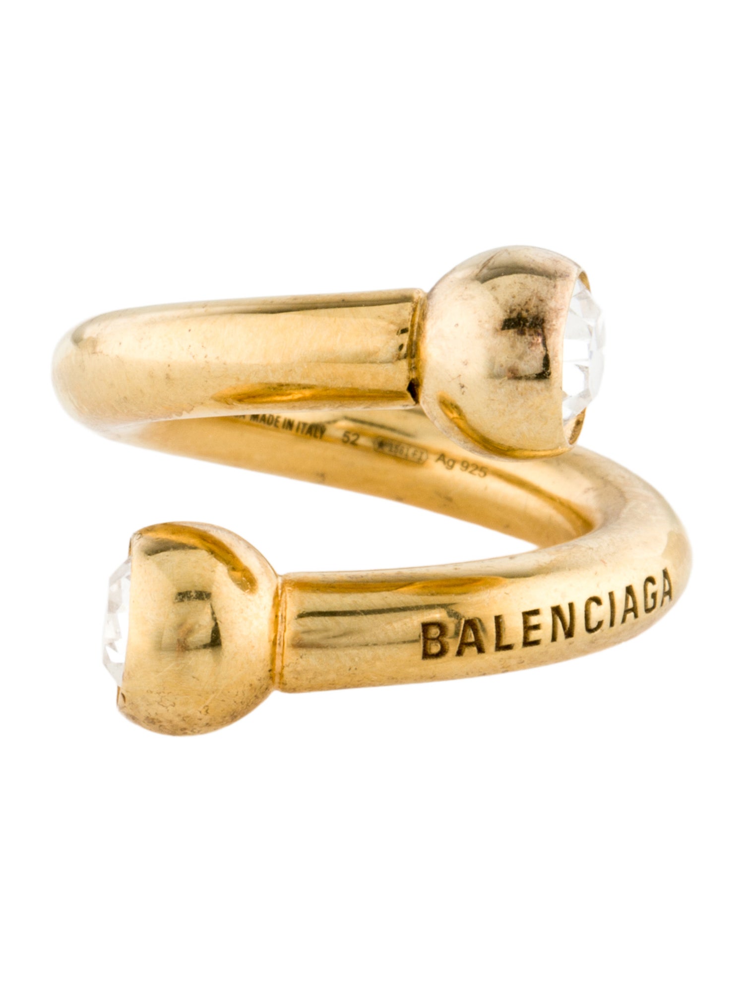 Balenciaga Crystal Bezel Force Ring
