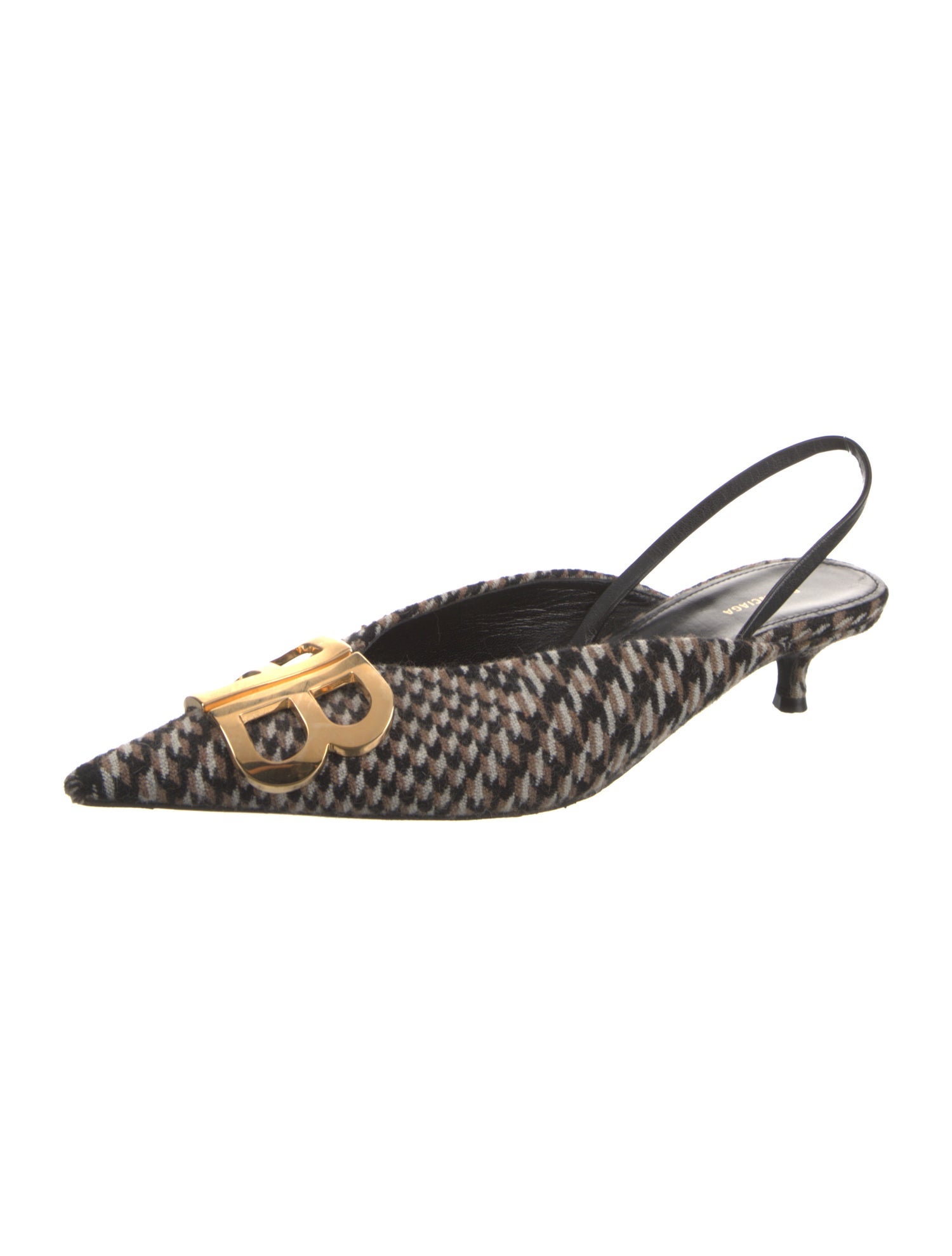 Balenciaga Wool Printed Slingback Flats