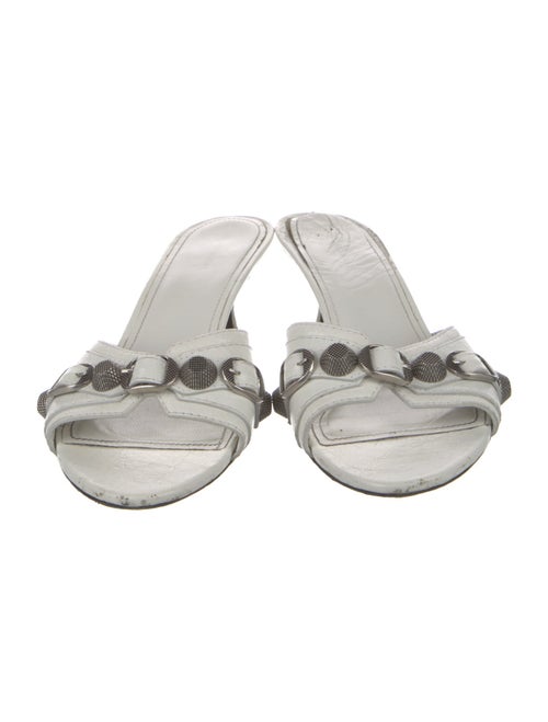 Balenciaga Leather Studded Accents Slides