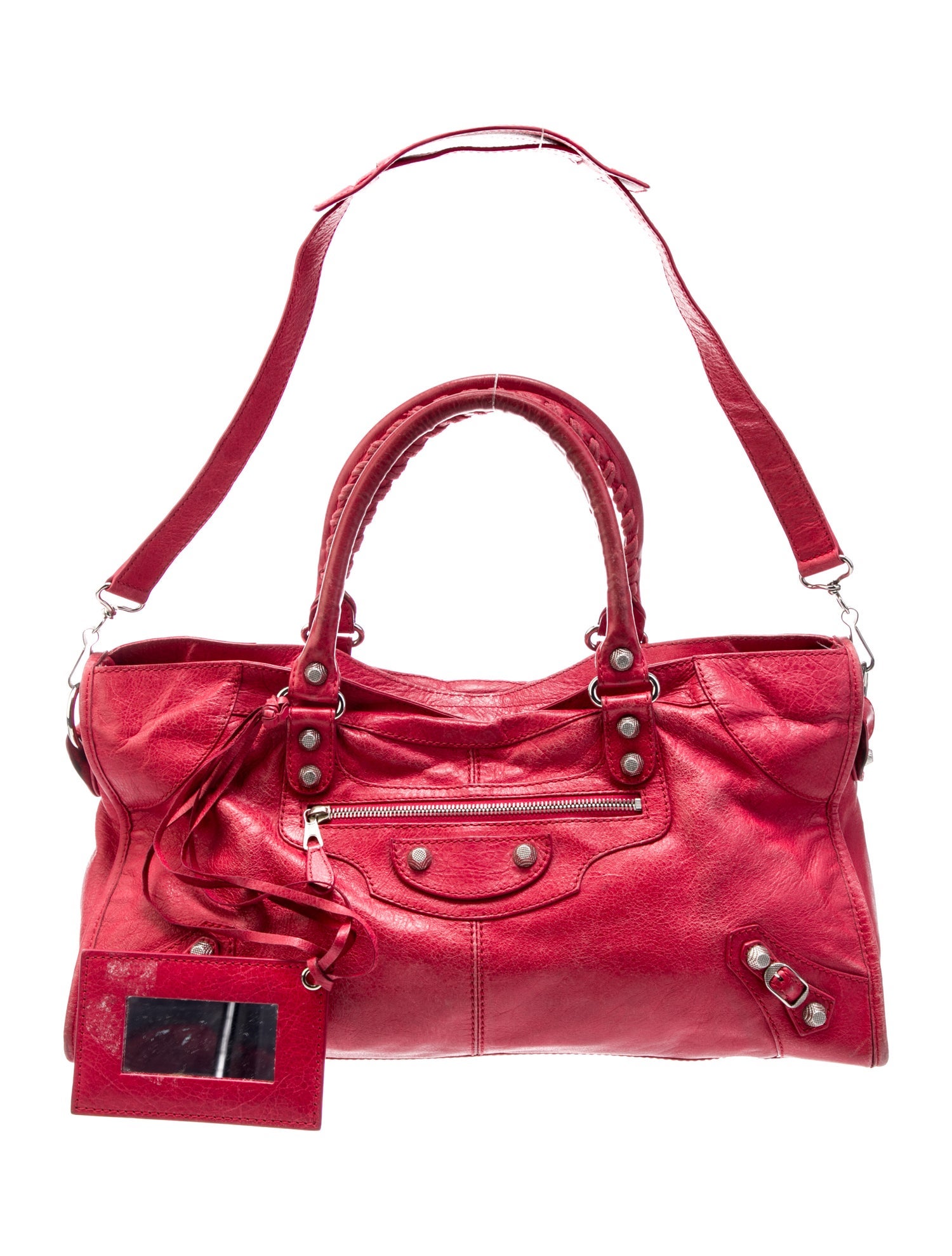 Prada Vintage Vitello Daino Bauletto Bag - Metallic Handle