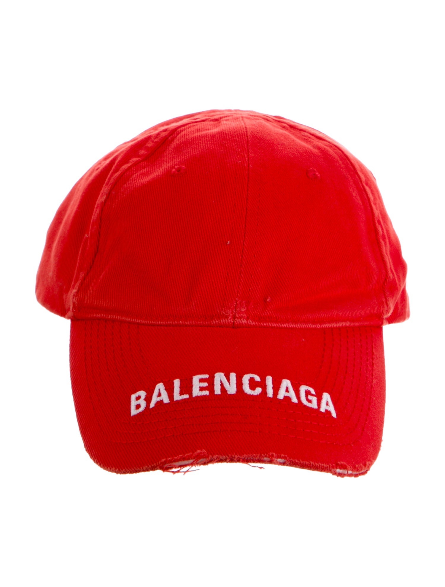 Balenciaga Red Distressed Hat Size L