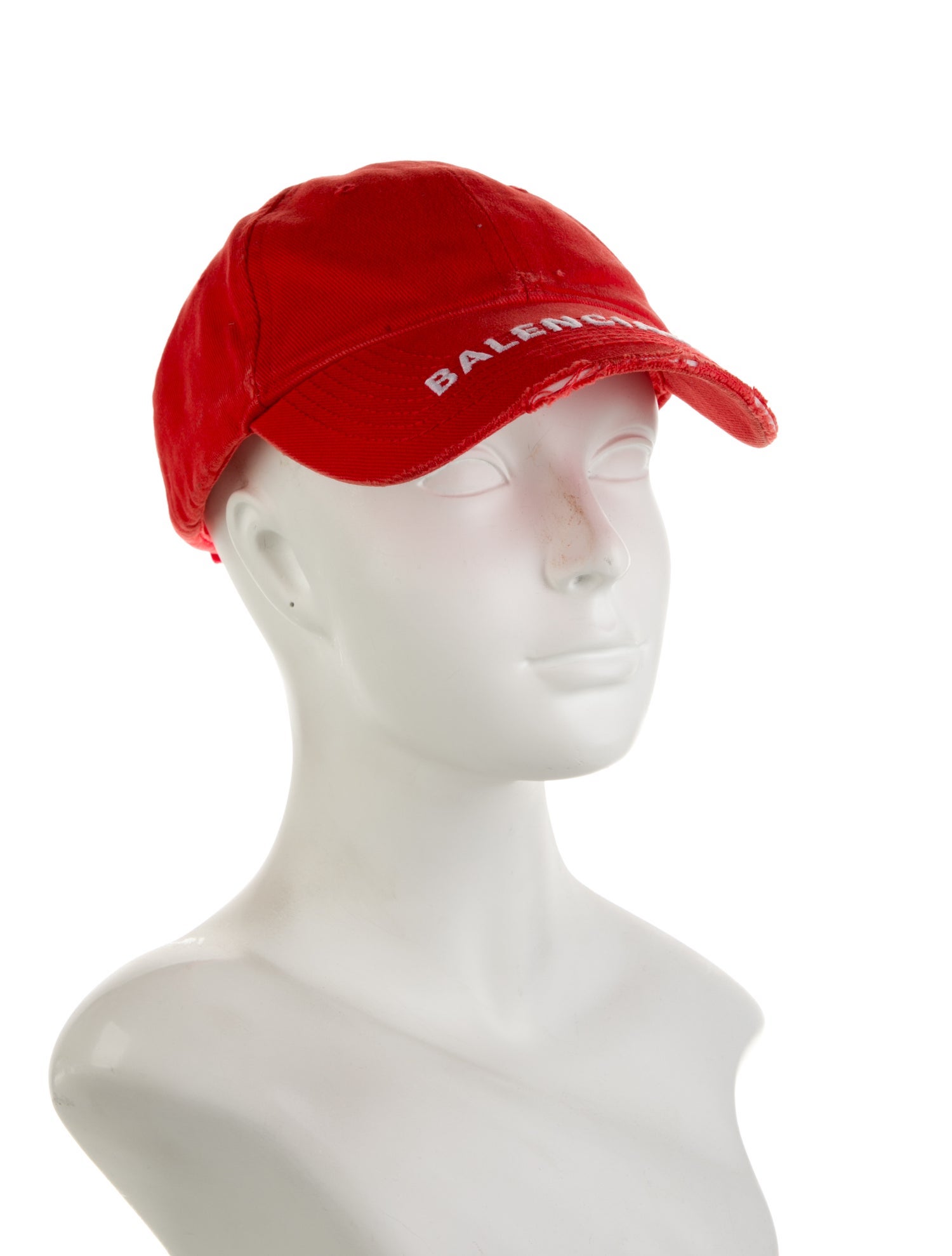 Balenciaga Red Distressed Hat Size L