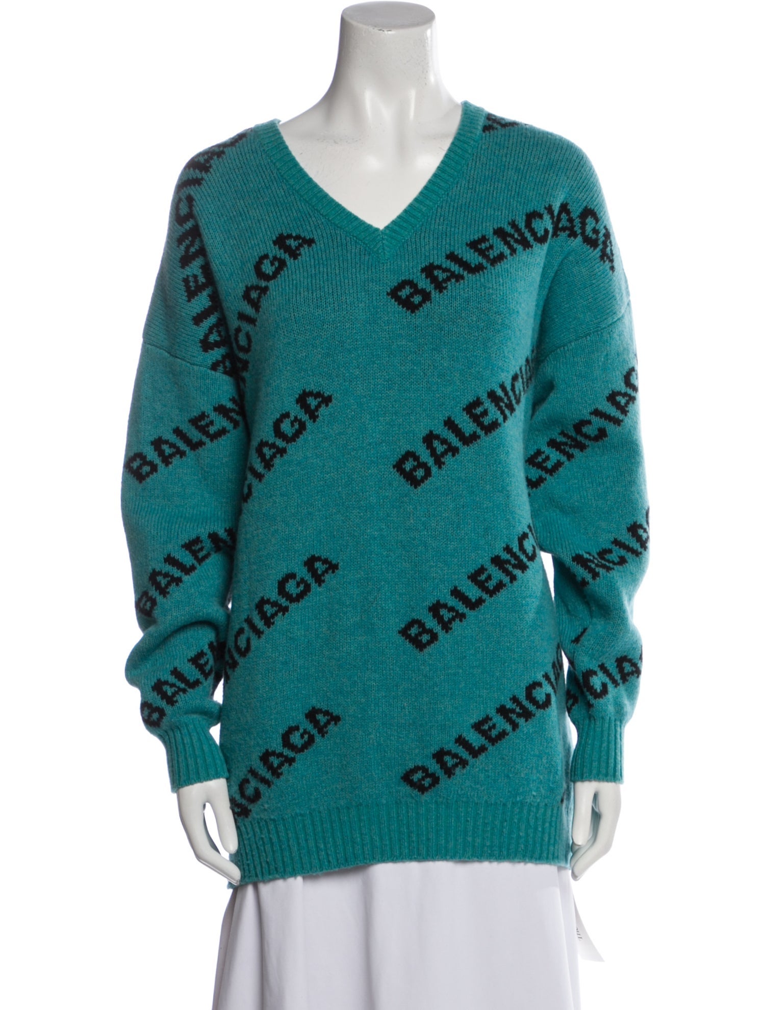 Balenciaga All Over Logo Printed Sweater