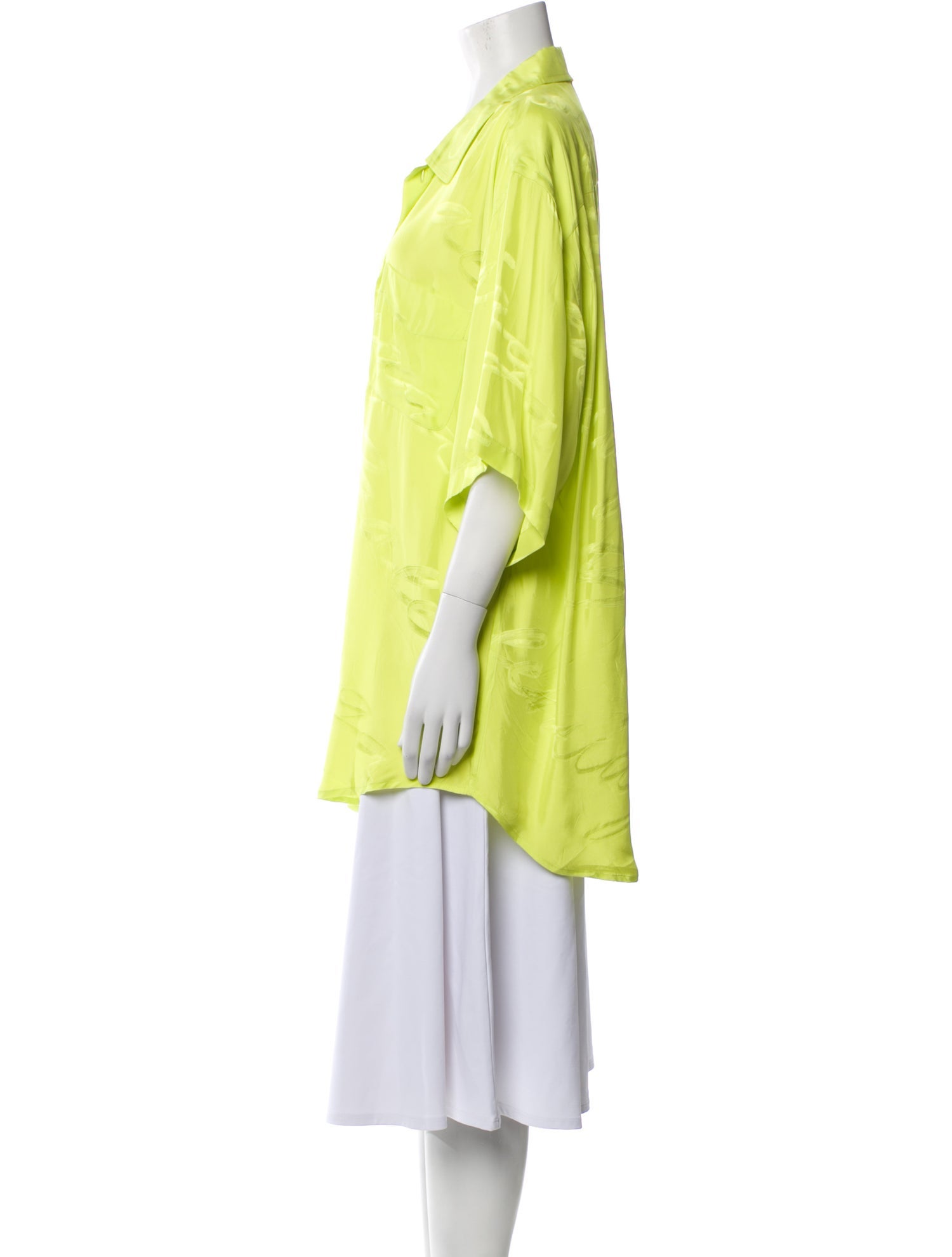 Balenciaga 2021 Three-Quarter Sleeve Button-Up Top