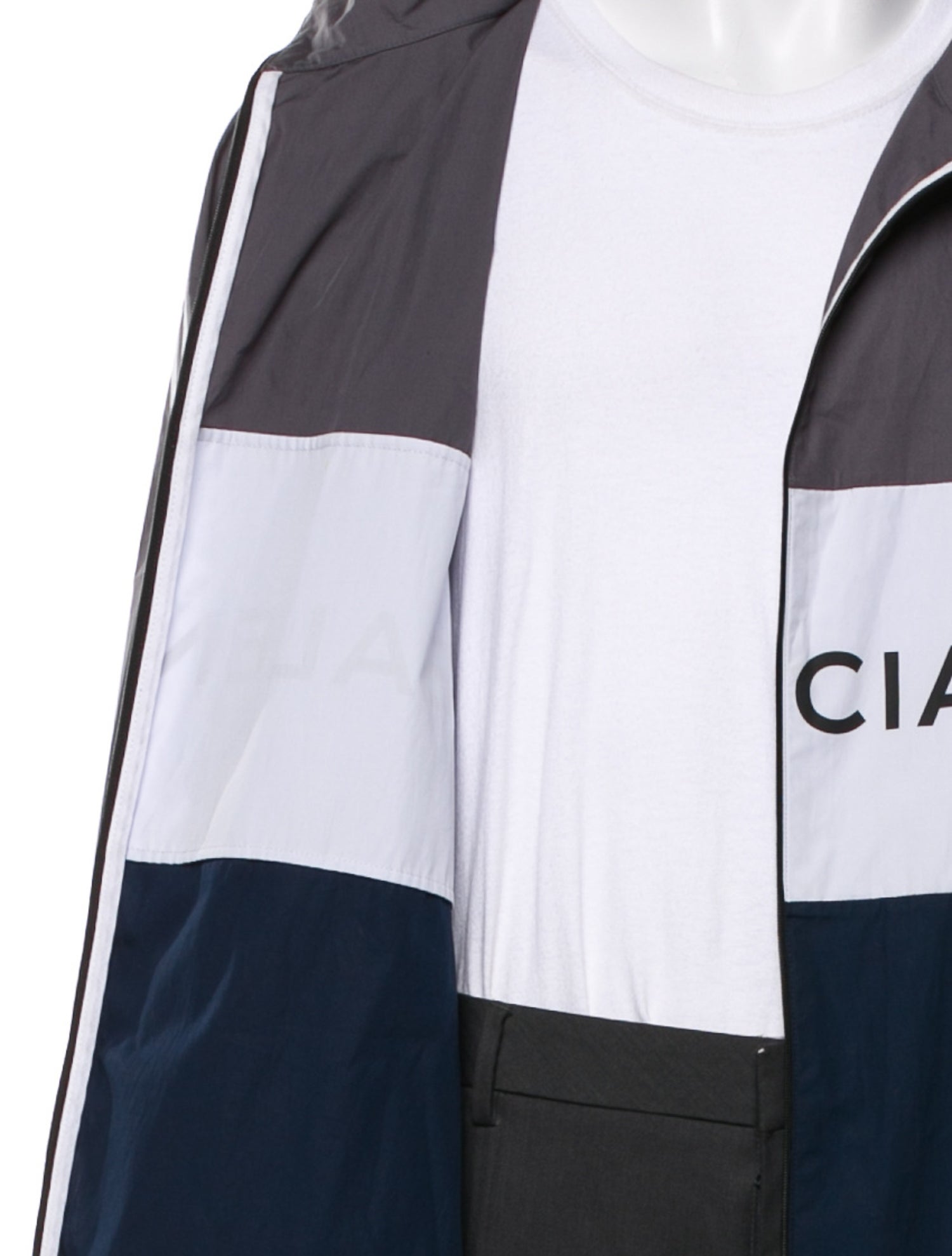 Balenciaga 2018 Colorblock Pattern Parka