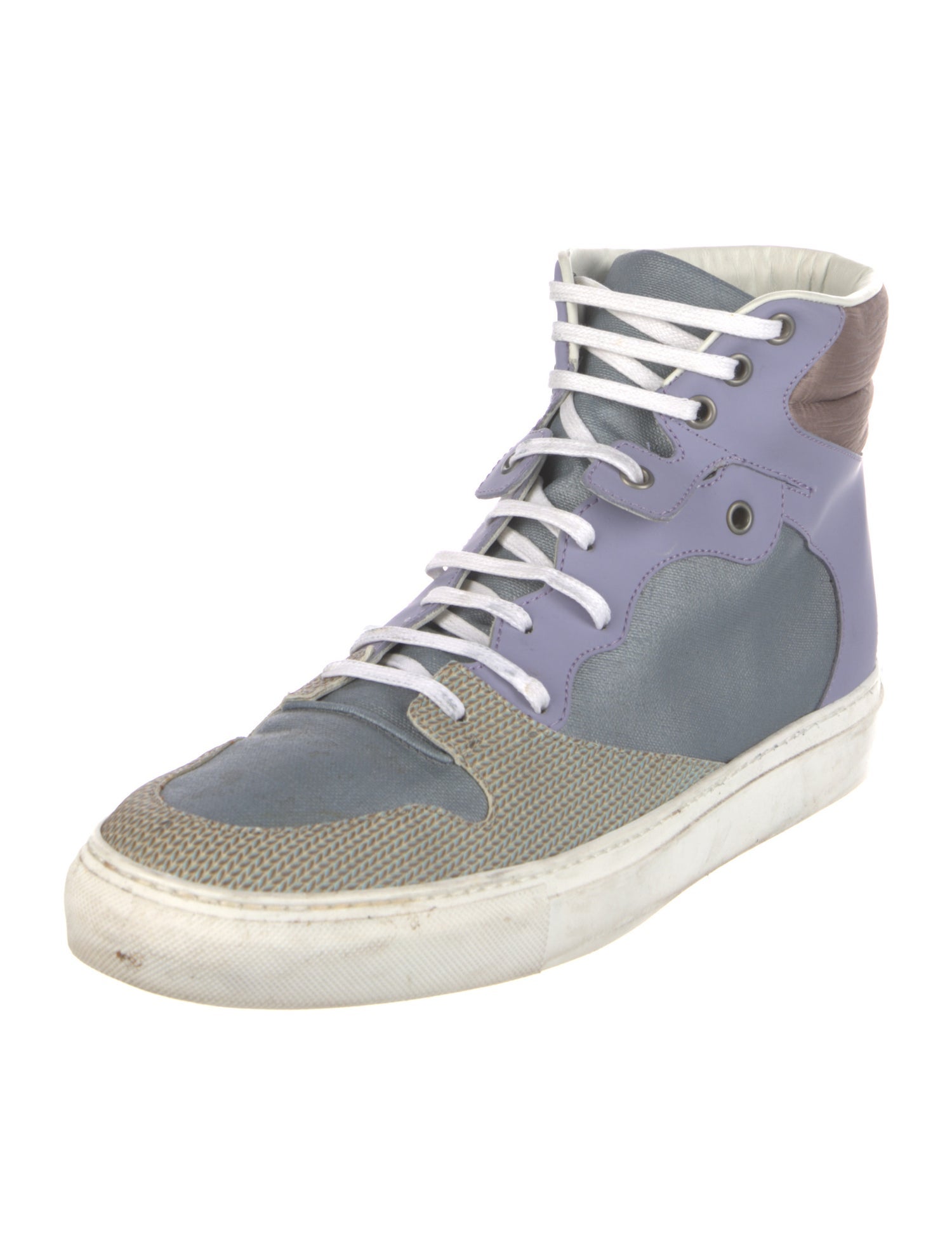 Balenciaga Suede Colorblock Pattern Sneakers