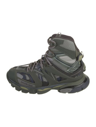 Balenciaga Mesh Colorblock Pattern Lace-Up Boots