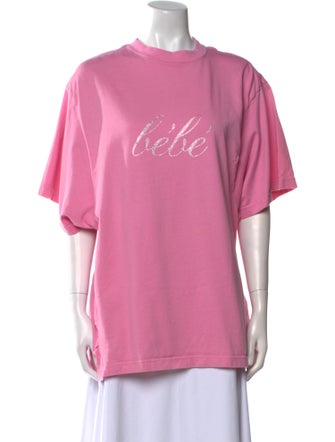 Balenciaga 2021 Bebe Rhinestone T-Shirt