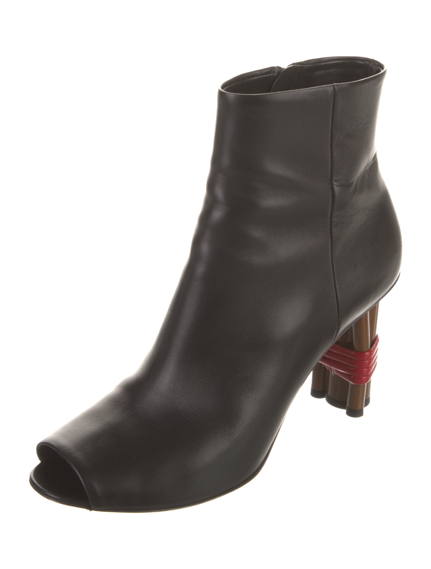 Balenciaga Leather Colorblock Pattern Boots