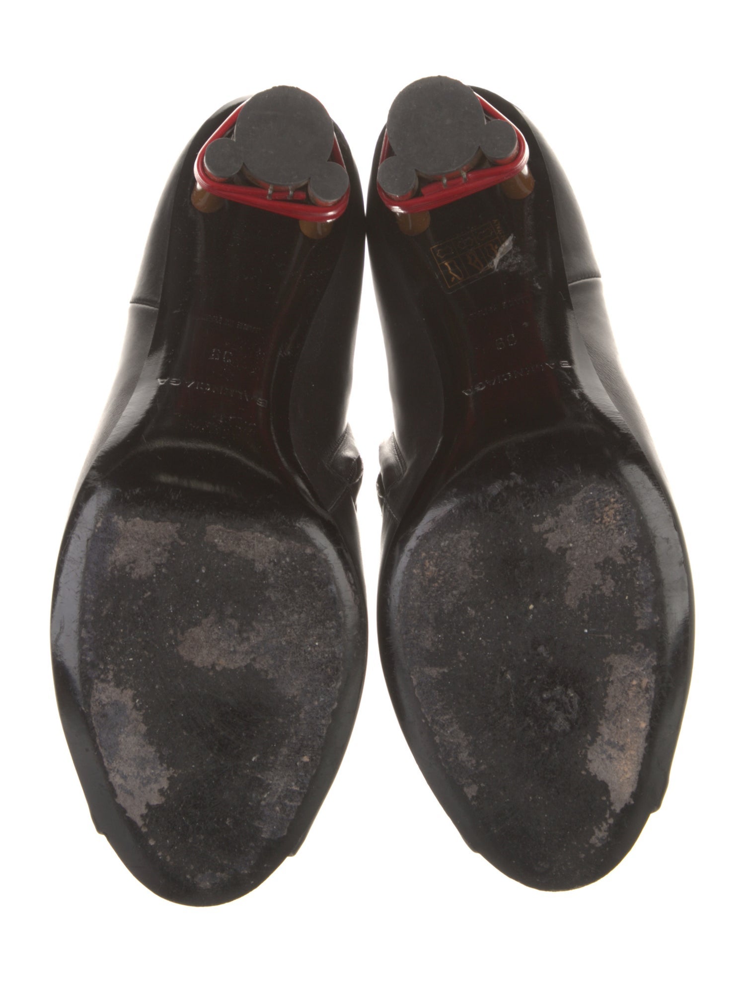 Balenciaga Leather Colorblock Pattern Boots