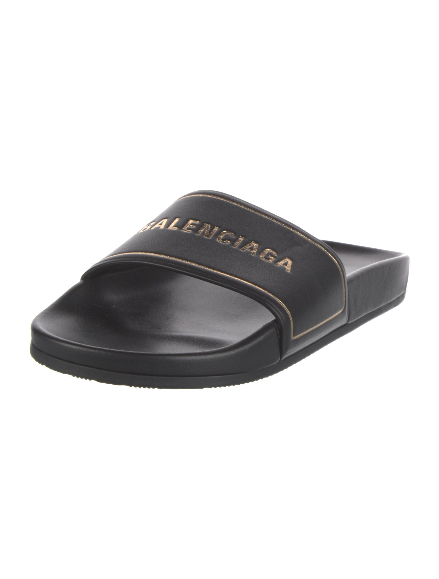 Balenciaga Signature Logo Rubber Slides