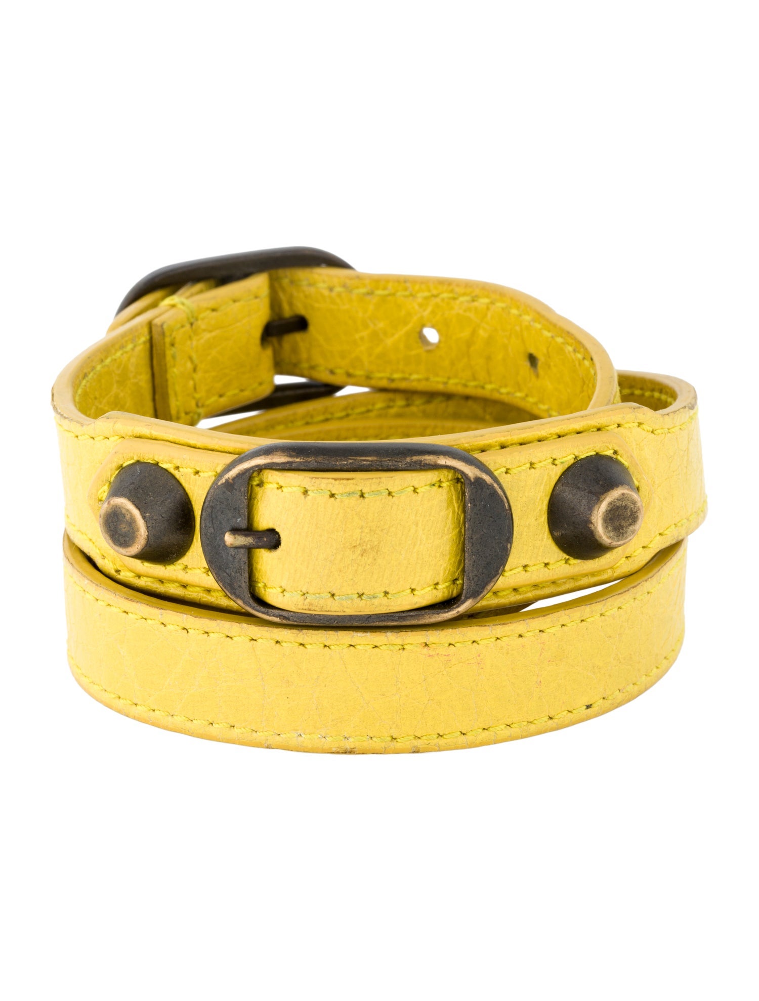 Balenciaga Leather Triple Wrap Bracelet