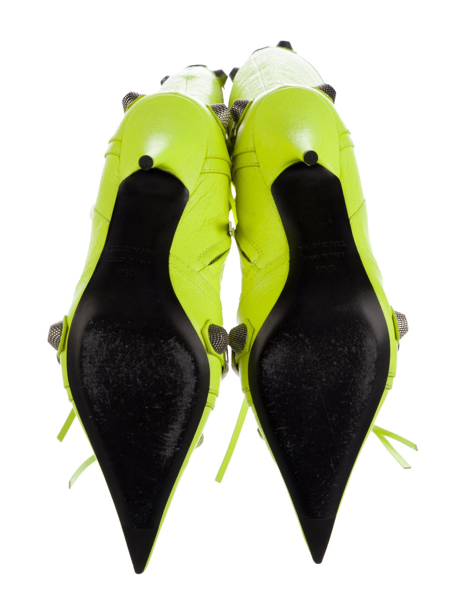 Balenciaga Leather Studded Accents Boots