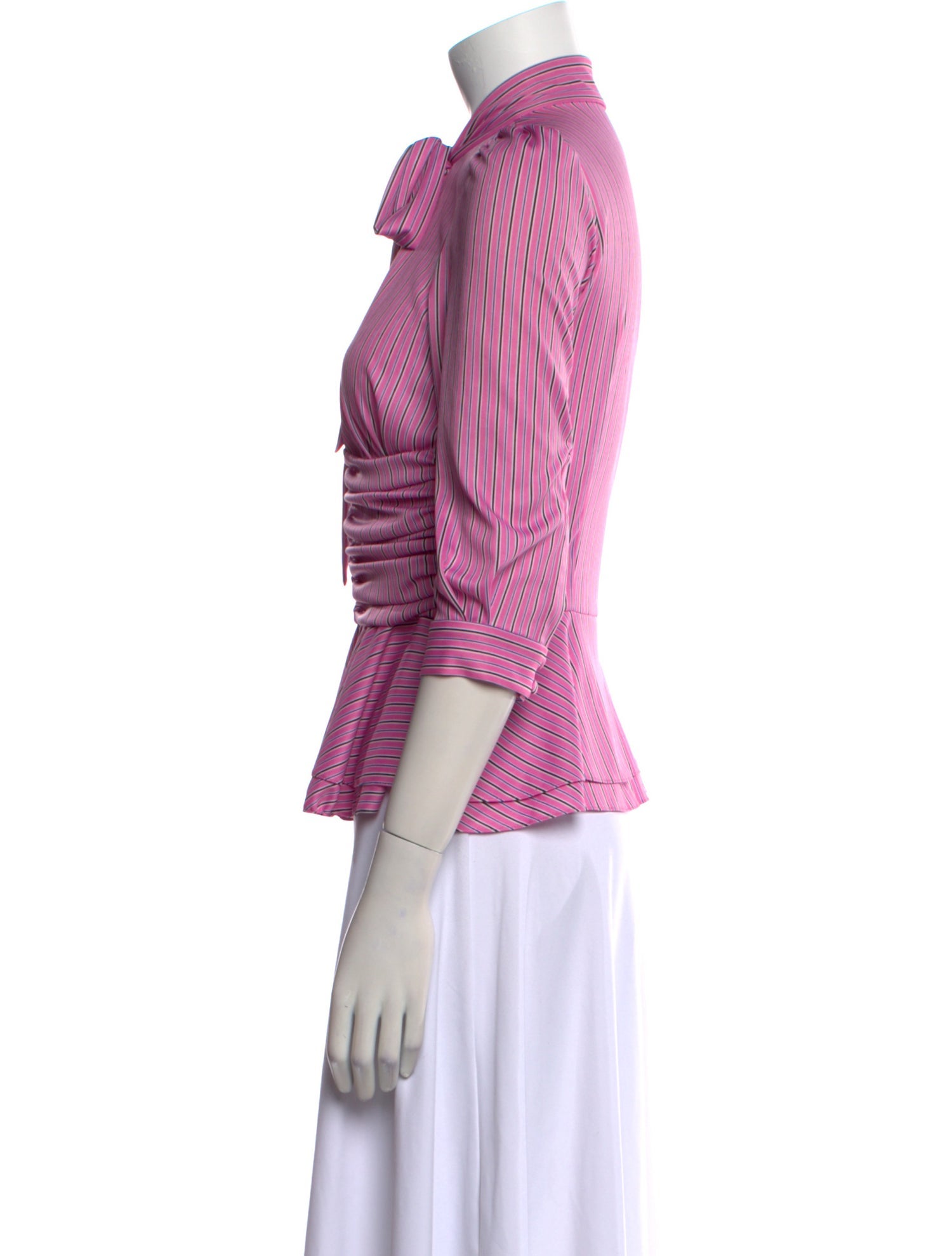 Balenciaga 2016 Striped Button-Up Top