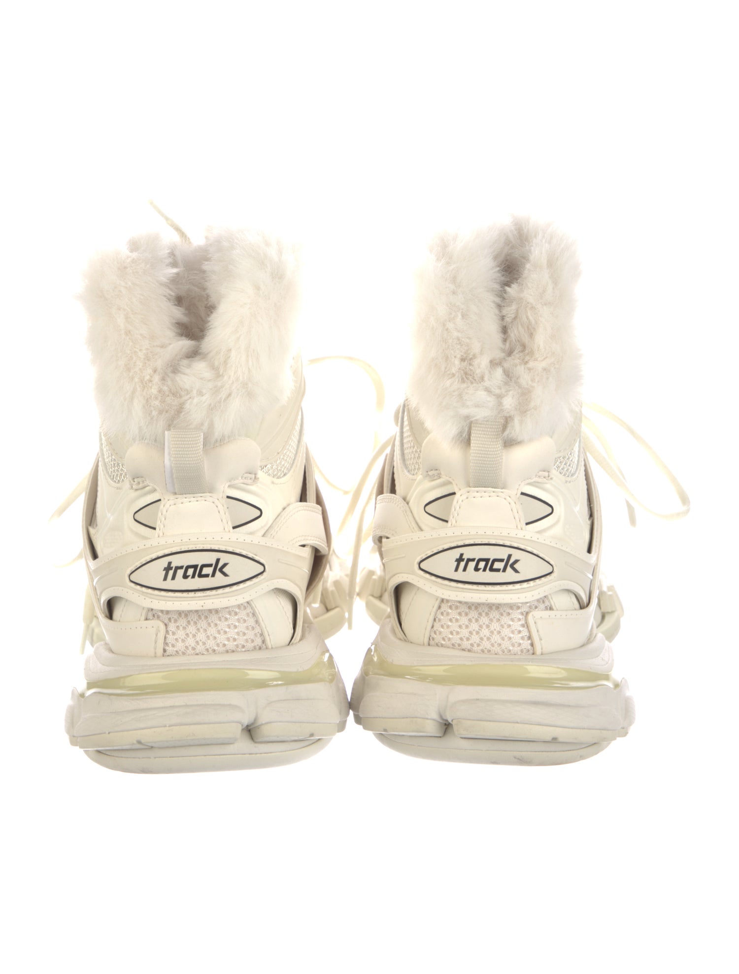 Balenciaga Leather Mesh Accents Hiking Boots