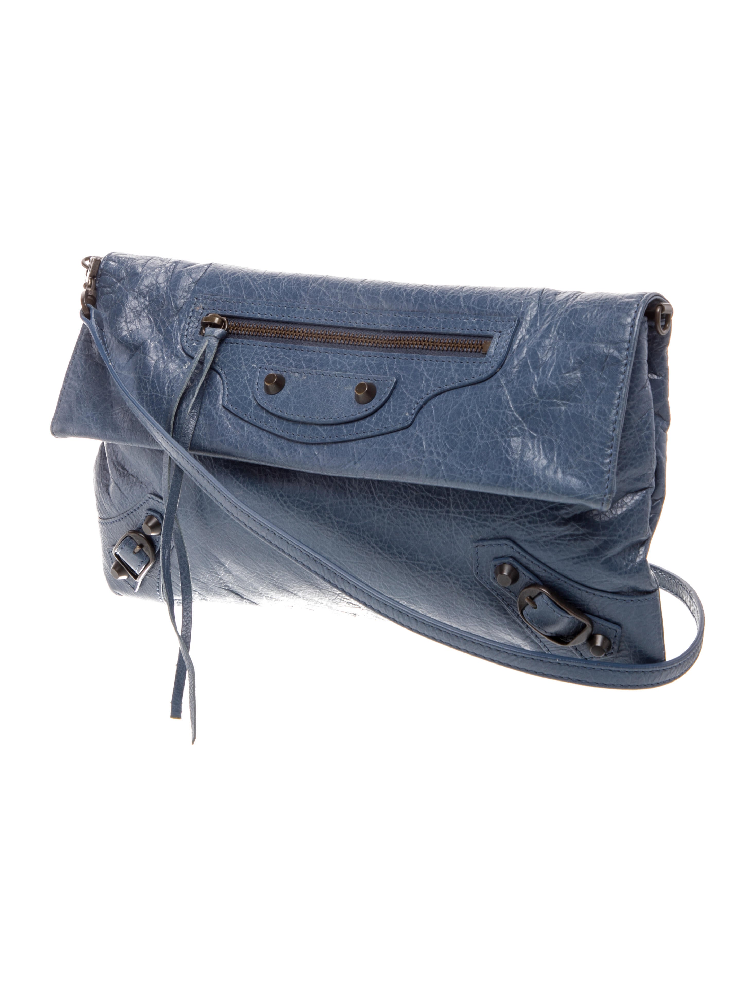 Balenciaga Leather Motocross Clutch