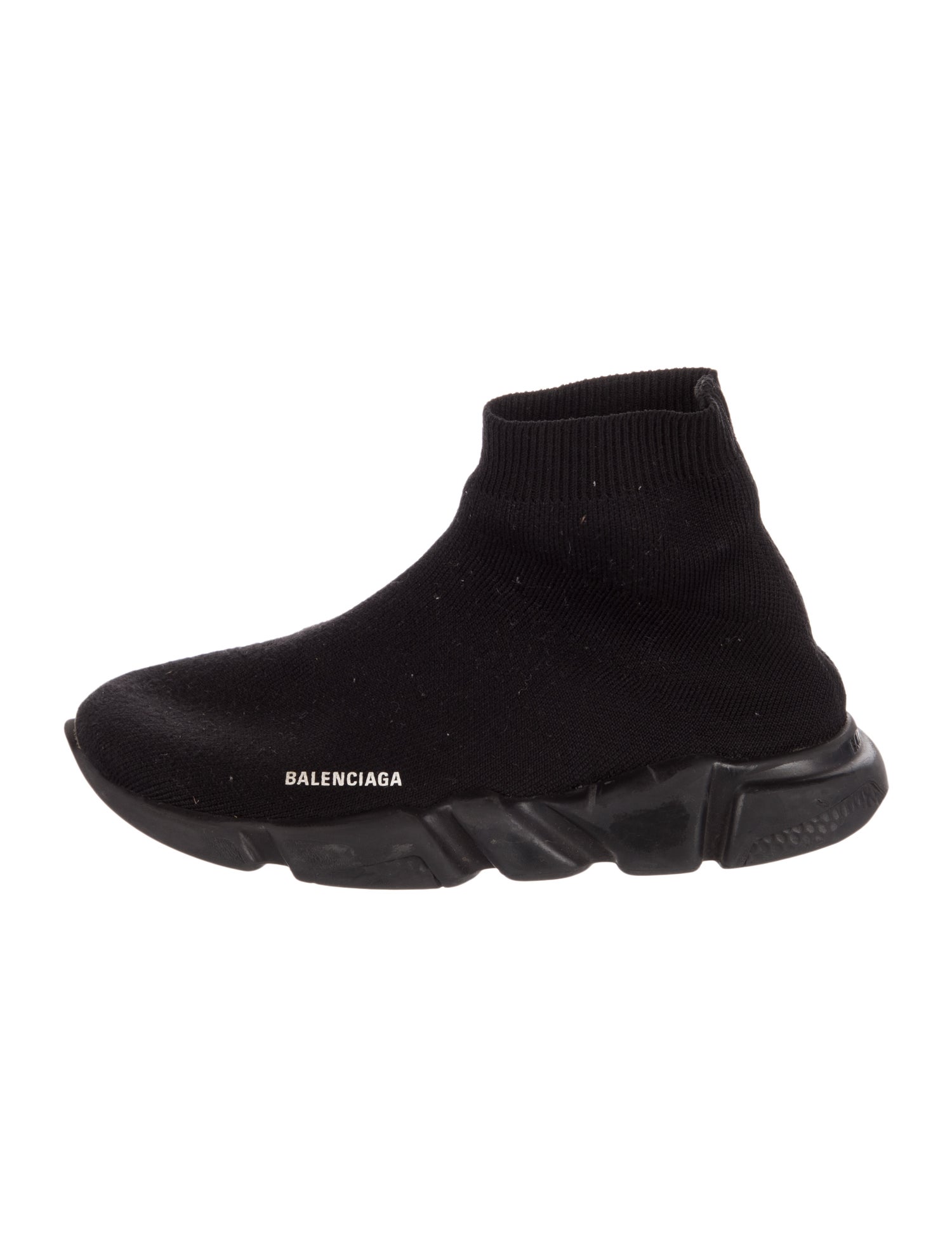 Balenciaga Black Knitted High Top Sneakers