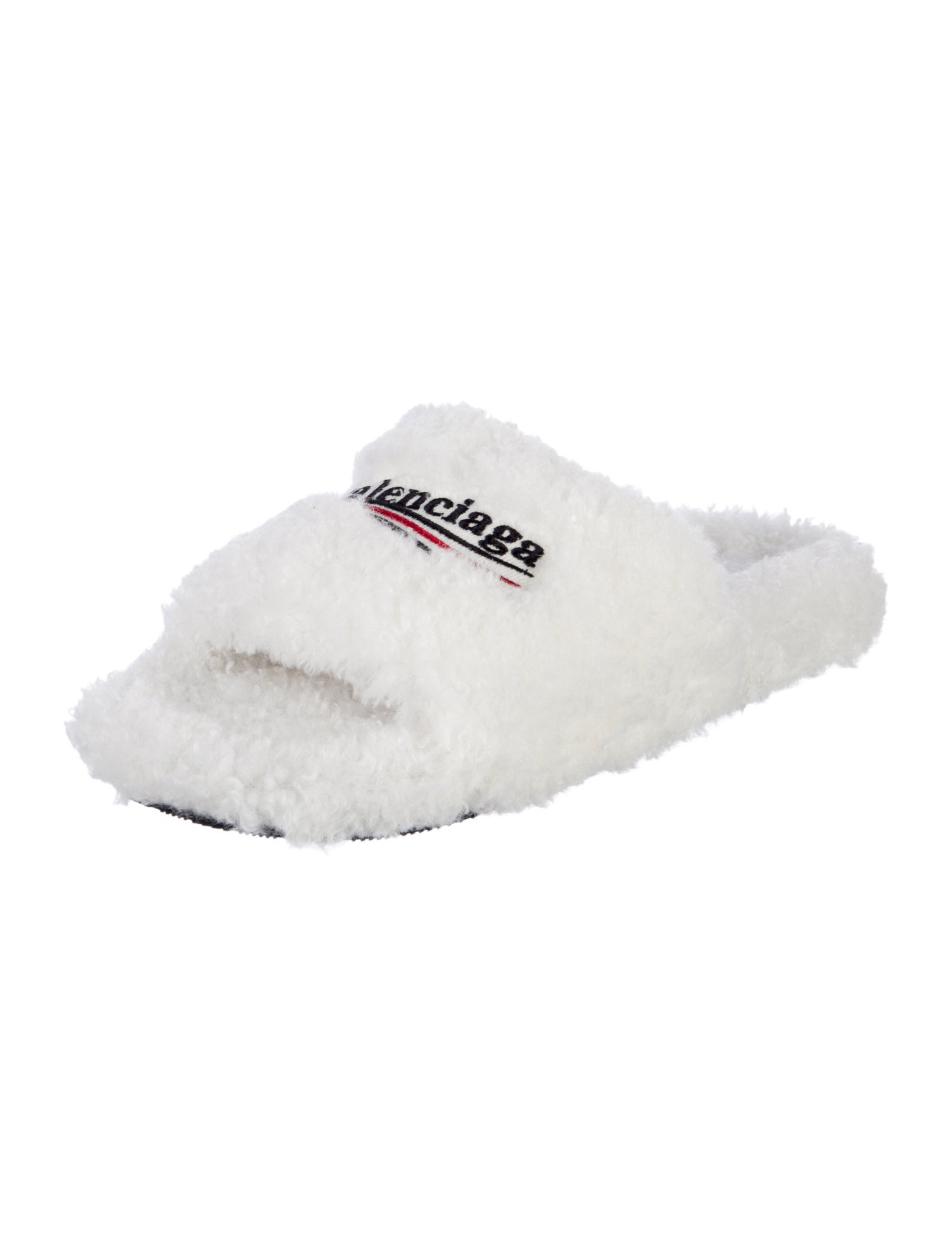Balenciaga Fur Printed Slides