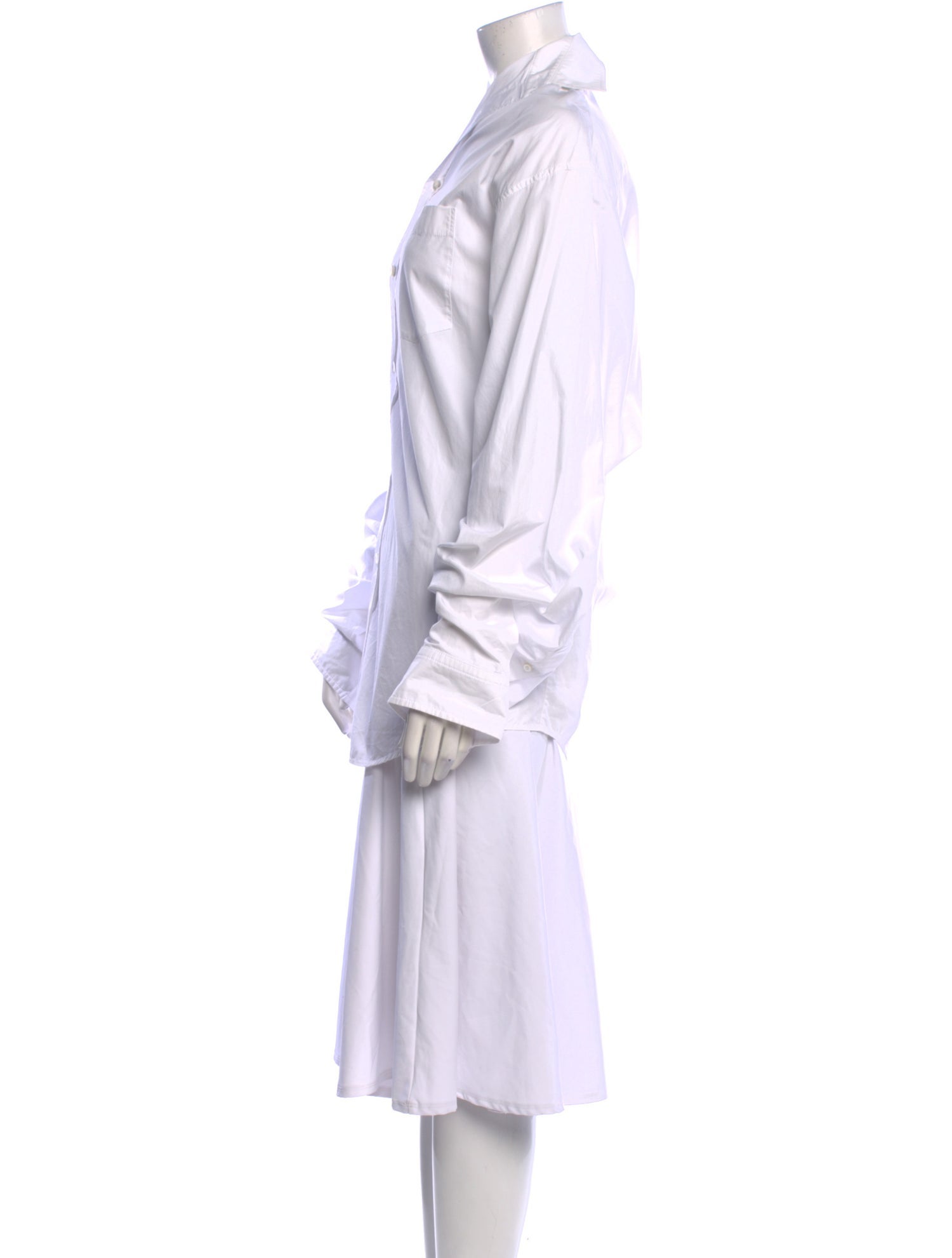 Balenciaga 2021 Cowl Neck Button-Up Top