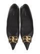 Balenciaga Signature Logo Leather Ballet Flats