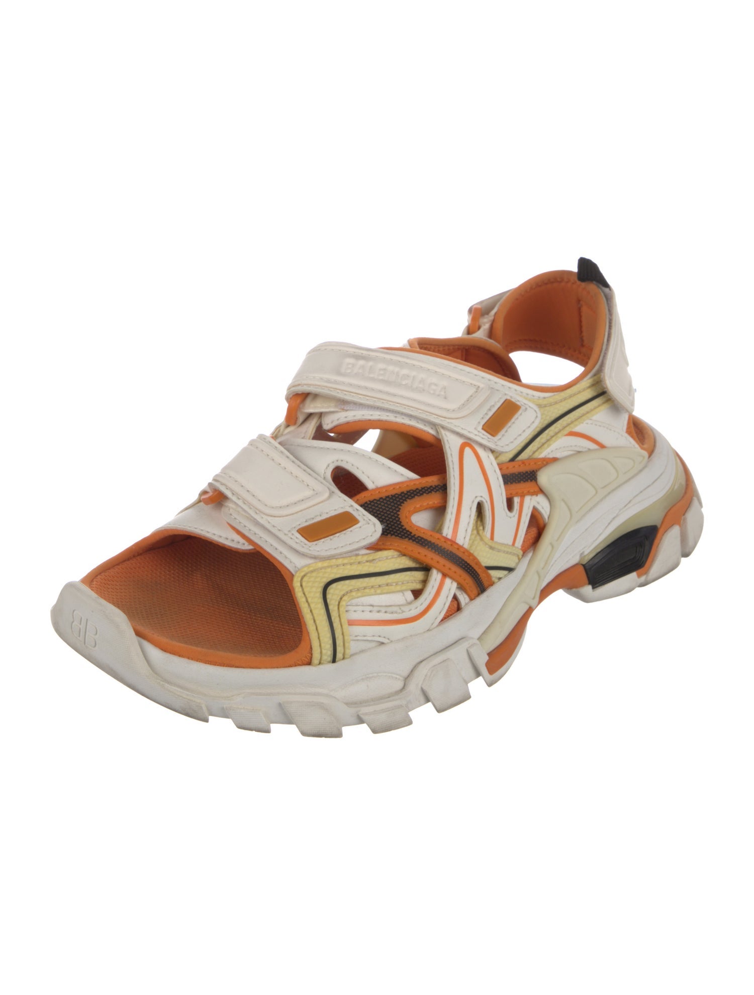 Balenciaga Rubber Colorblock Pattern Slingback Sandals