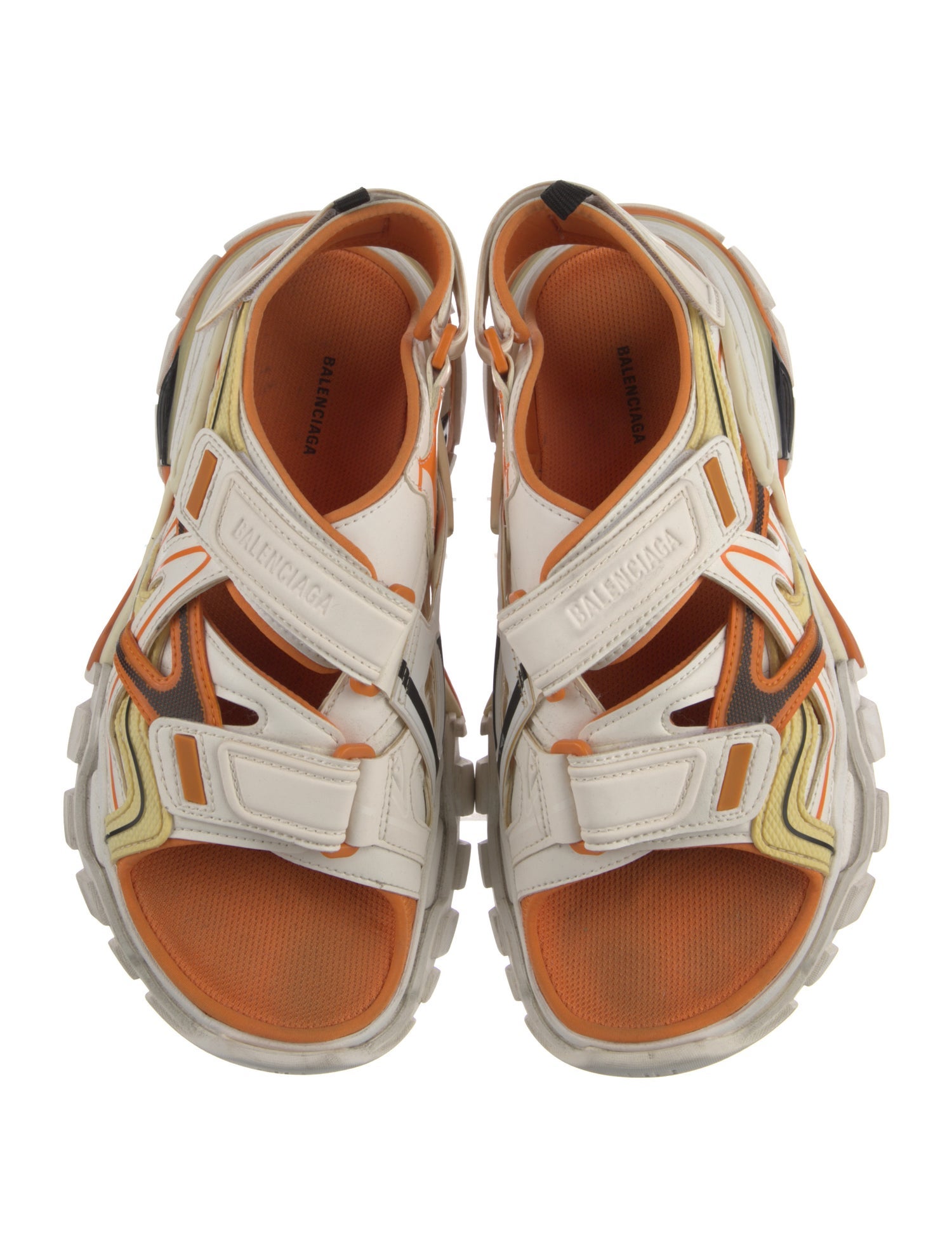 Balenciaga Rubber Colorblock Pattern Slingback Sandals