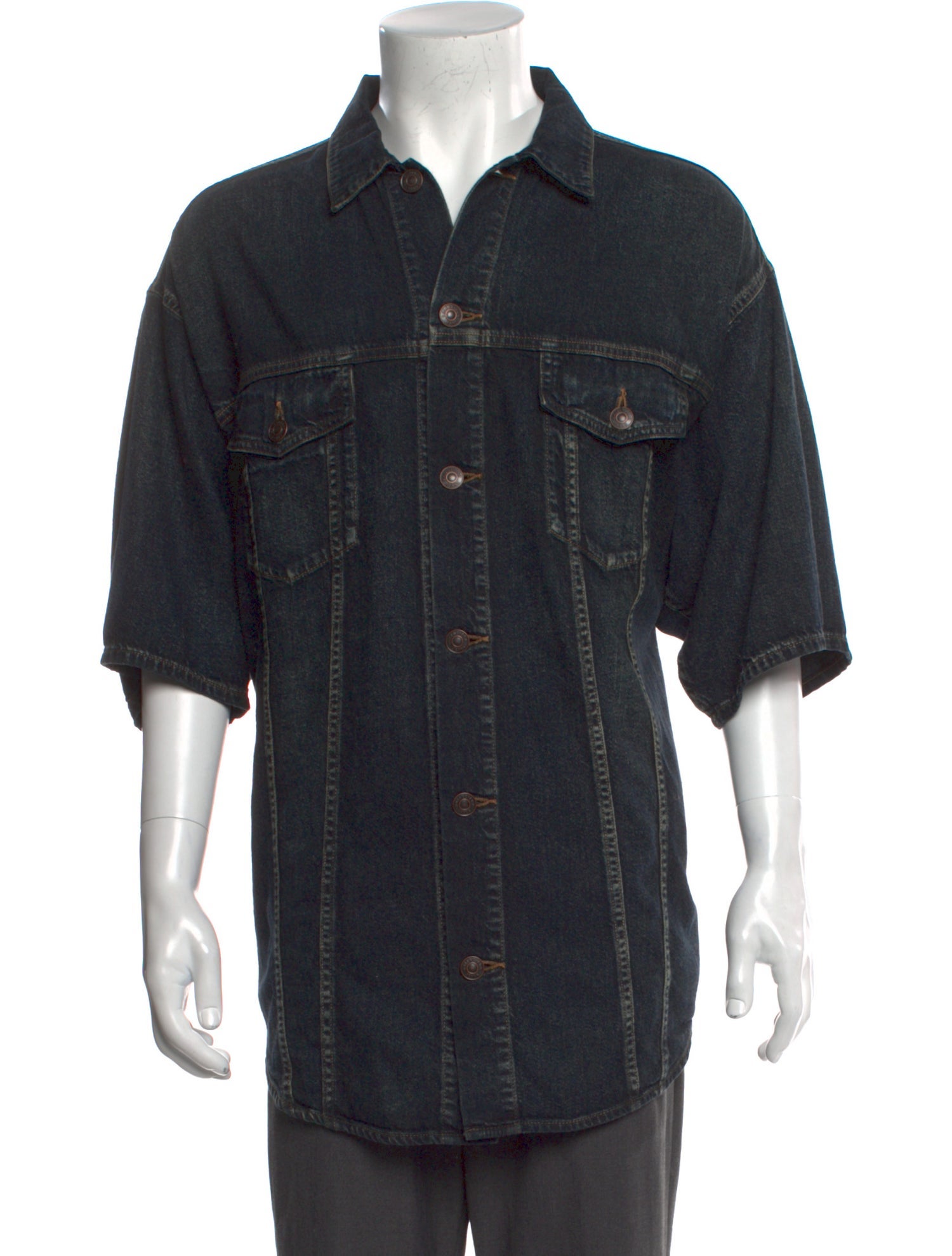 Balenciaga 2020 Short Sleeve Denim Shirt