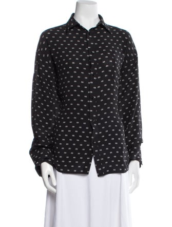 Balenciaga 2017 Silk Button-Up Top