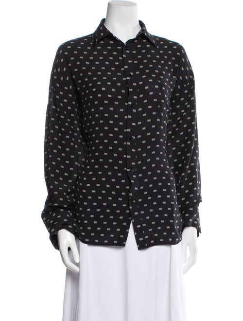 Balenciaga 2017 Silk Button-Up Top