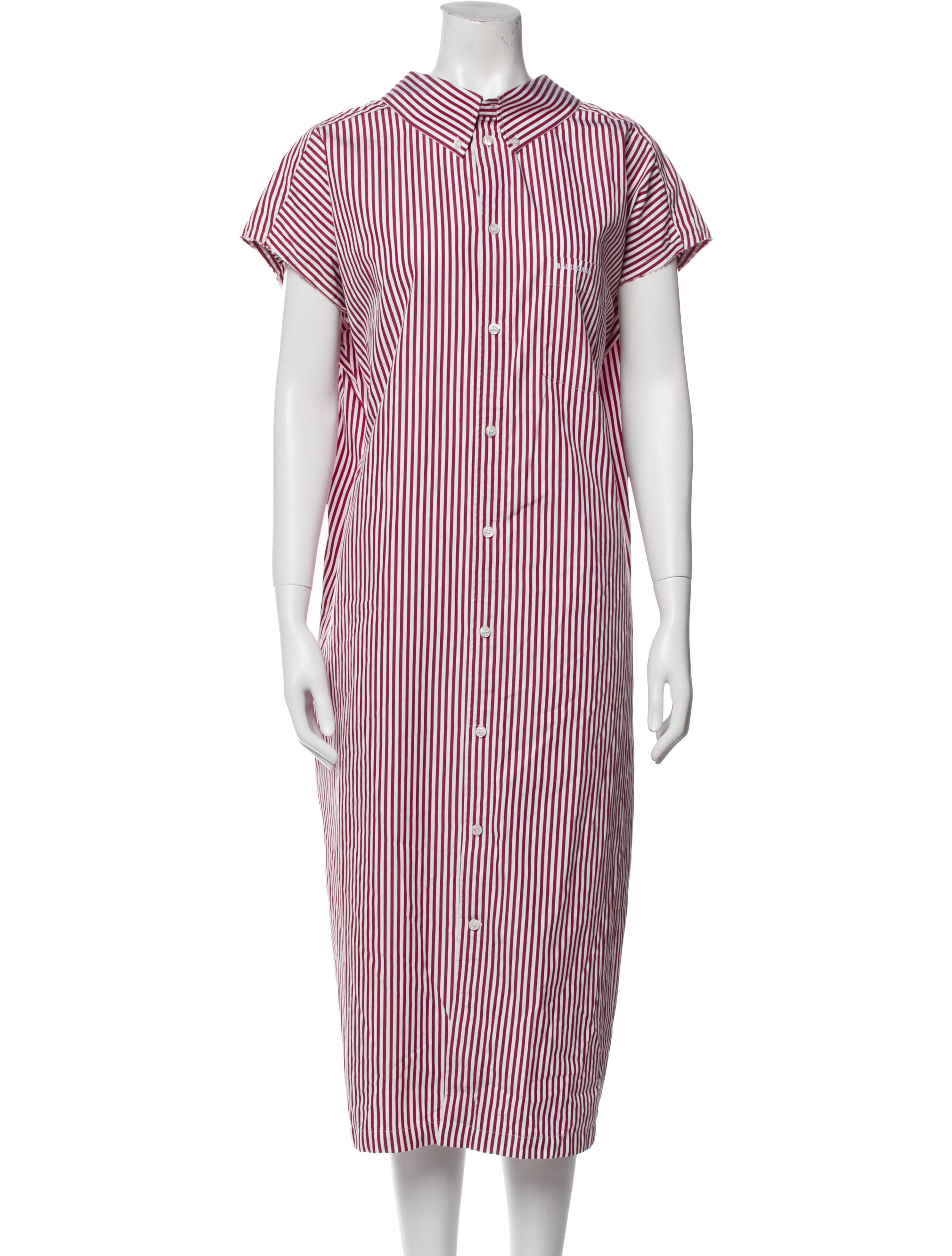 Balenciaga Striped Midi Length Dress