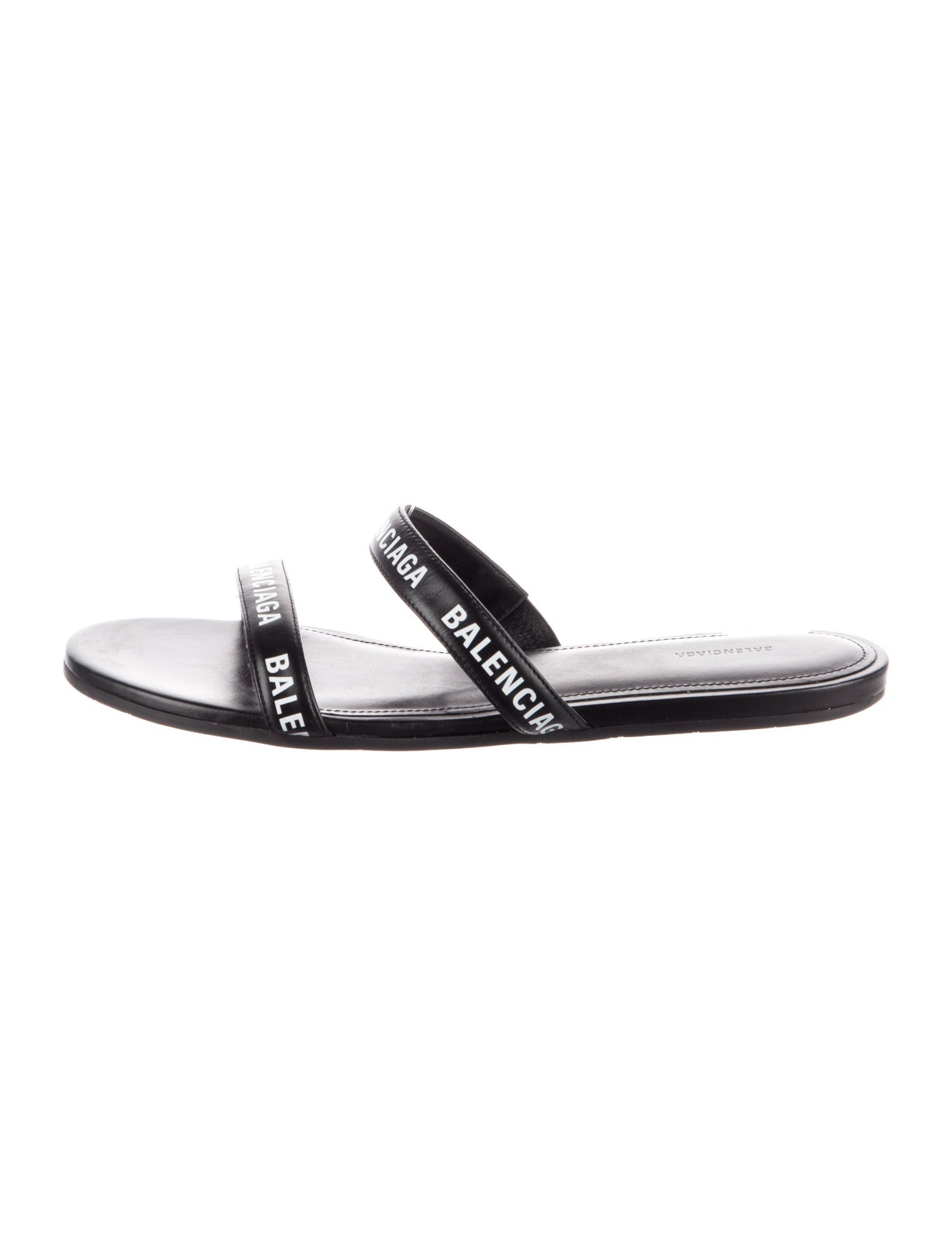Balenciaga Leather Printed Slides